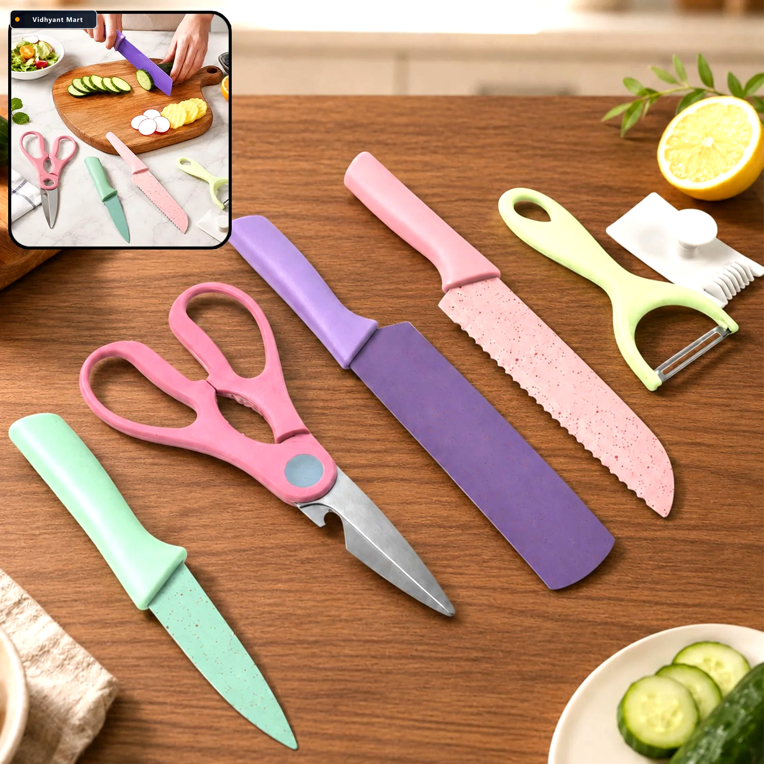 Vidhyant Mart Kitchen Knife Set Professional 6 Piece High Carbon 1