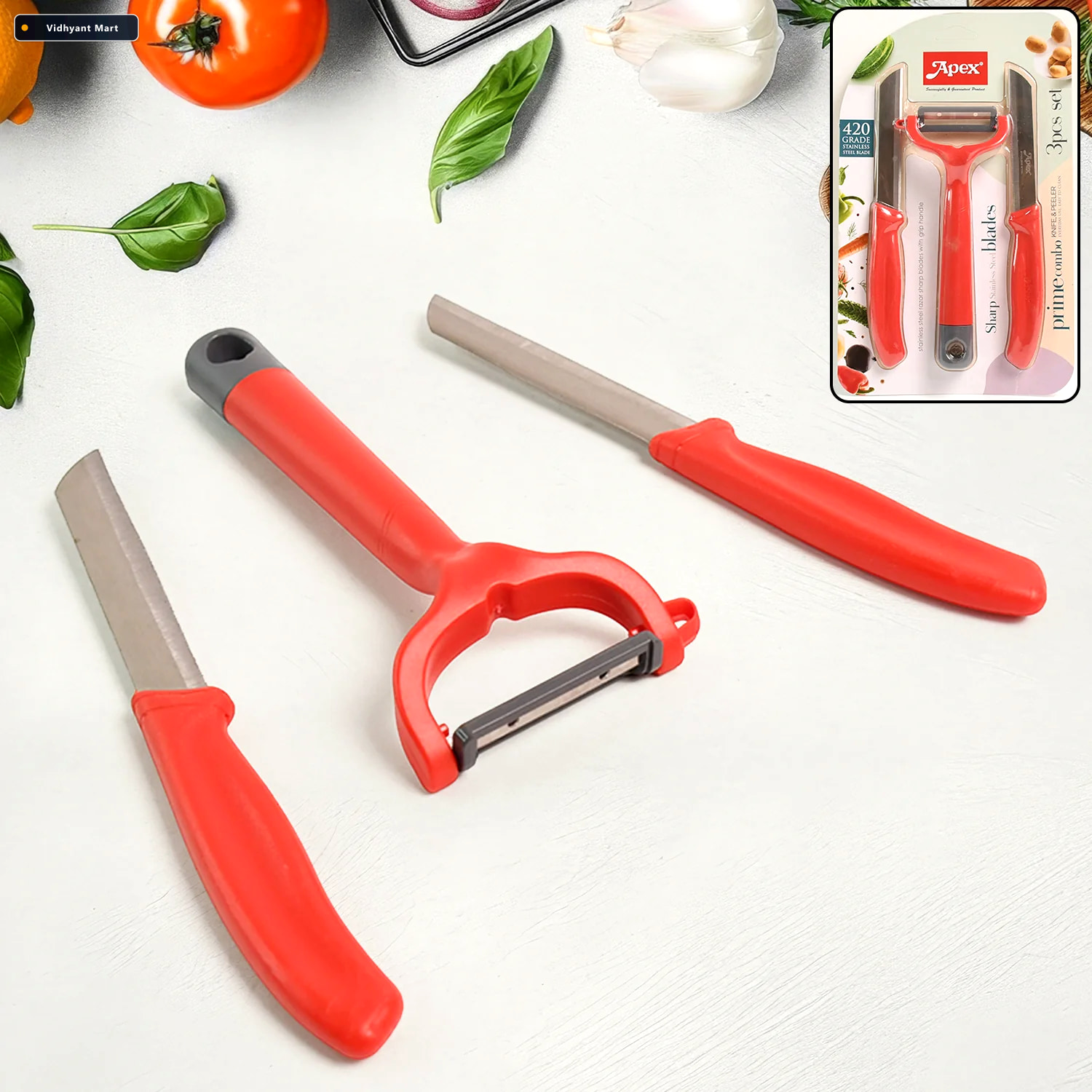 Vidhyant Mart Kitchen Knife Set Sharp 420 Stainless Steel Blades 1