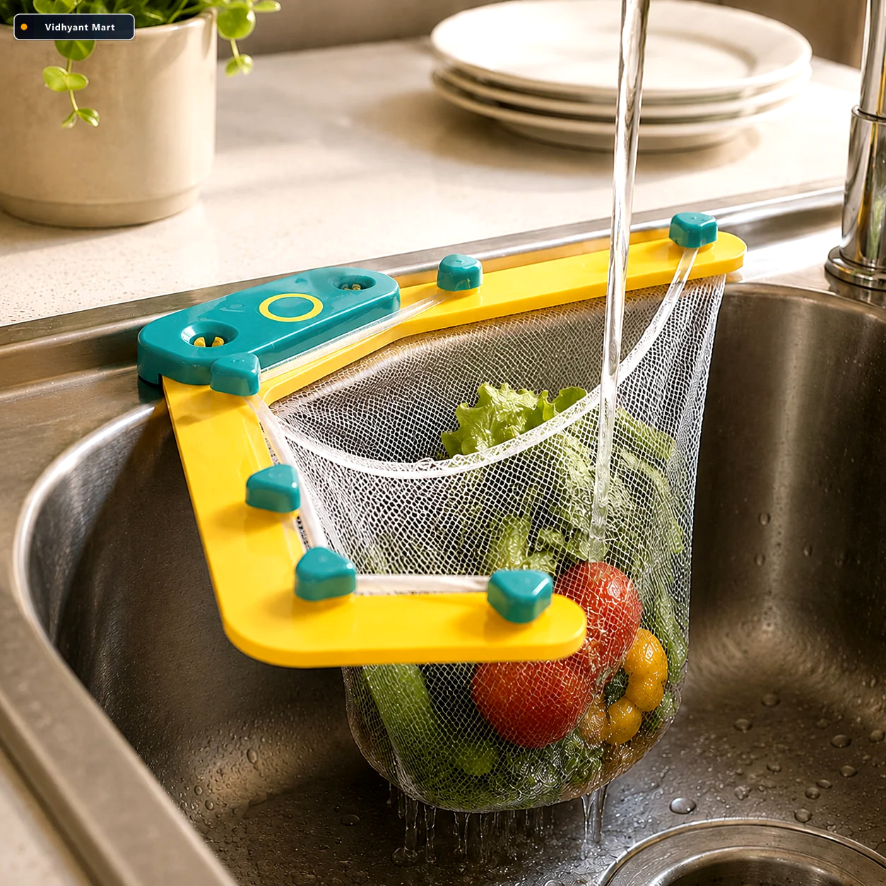 Vidhyant Mart Kitchen Sink Corner Filter Holder Compact Multipur 1