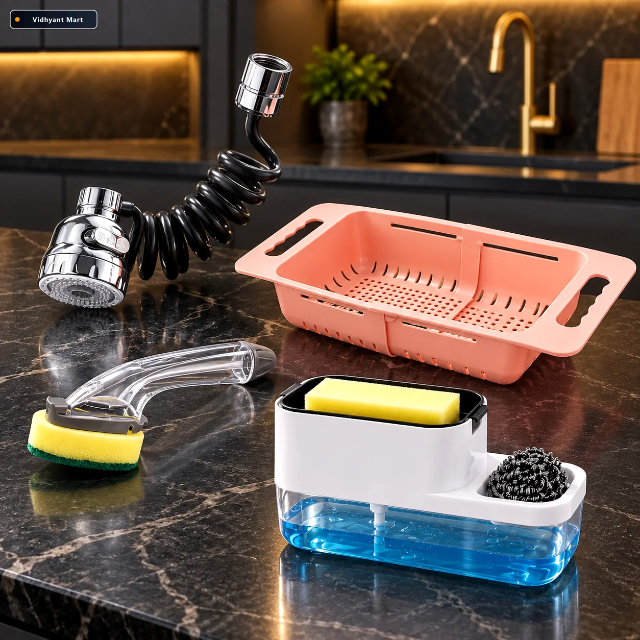Vidhyant Mart Kitchen Sink Utility Combo Flexible Faucet Sprayer 1