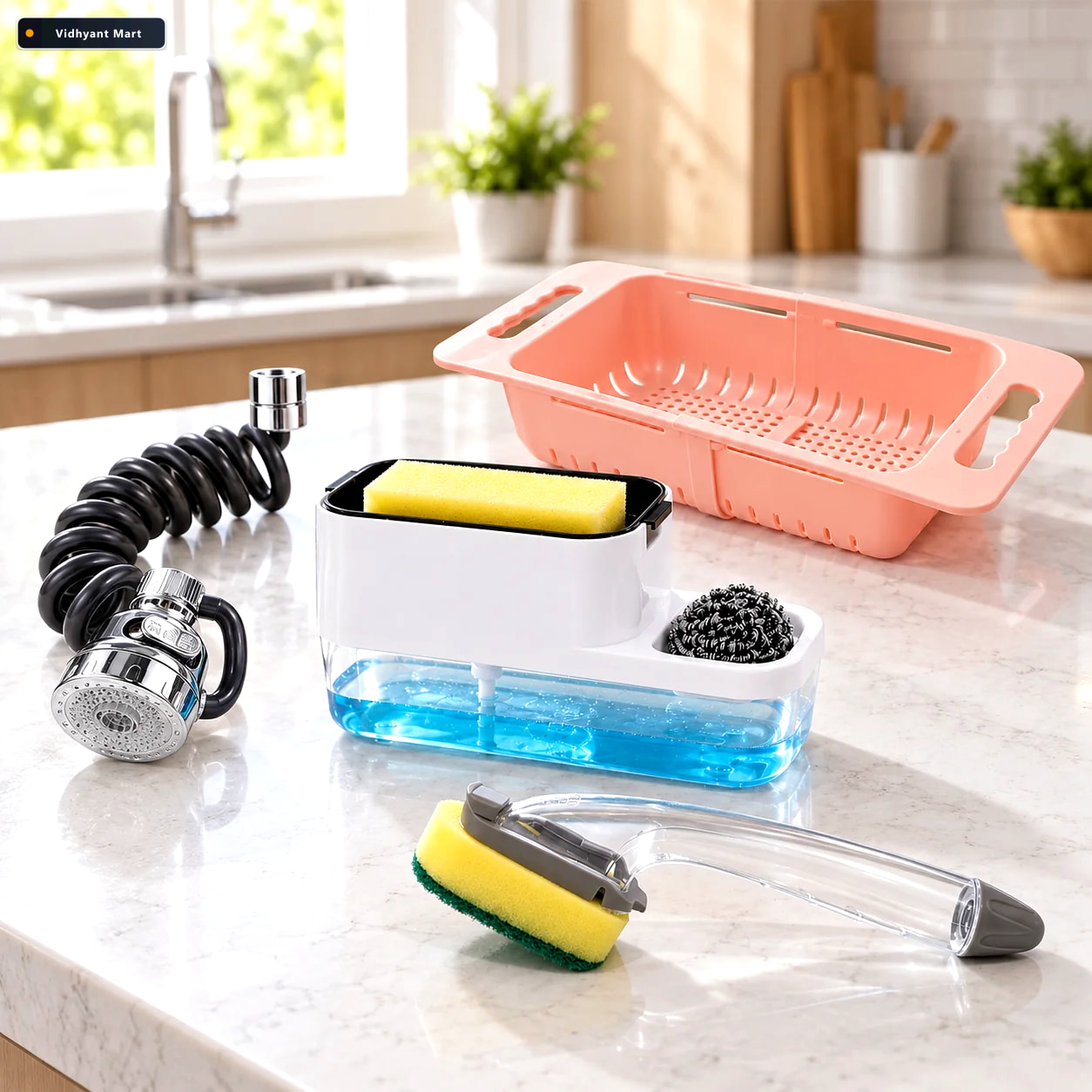 Vidhyant Mart Kitchen Sink Utility Combo Flexible Faucet Sprayer 2