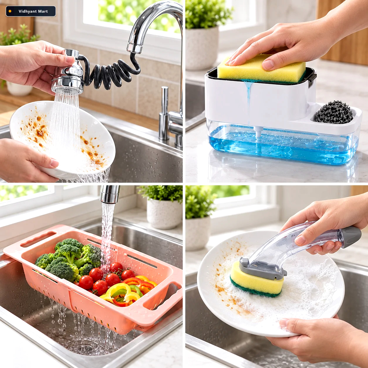 Vidhyant Mart Kitchen Sink Utility Combo Flexible Faucet Sprayer 3
