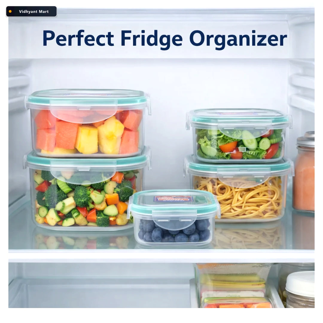 Vidhyant Mart Kitchen Storage Containers 5 Pc Airtight Set Tidy 2