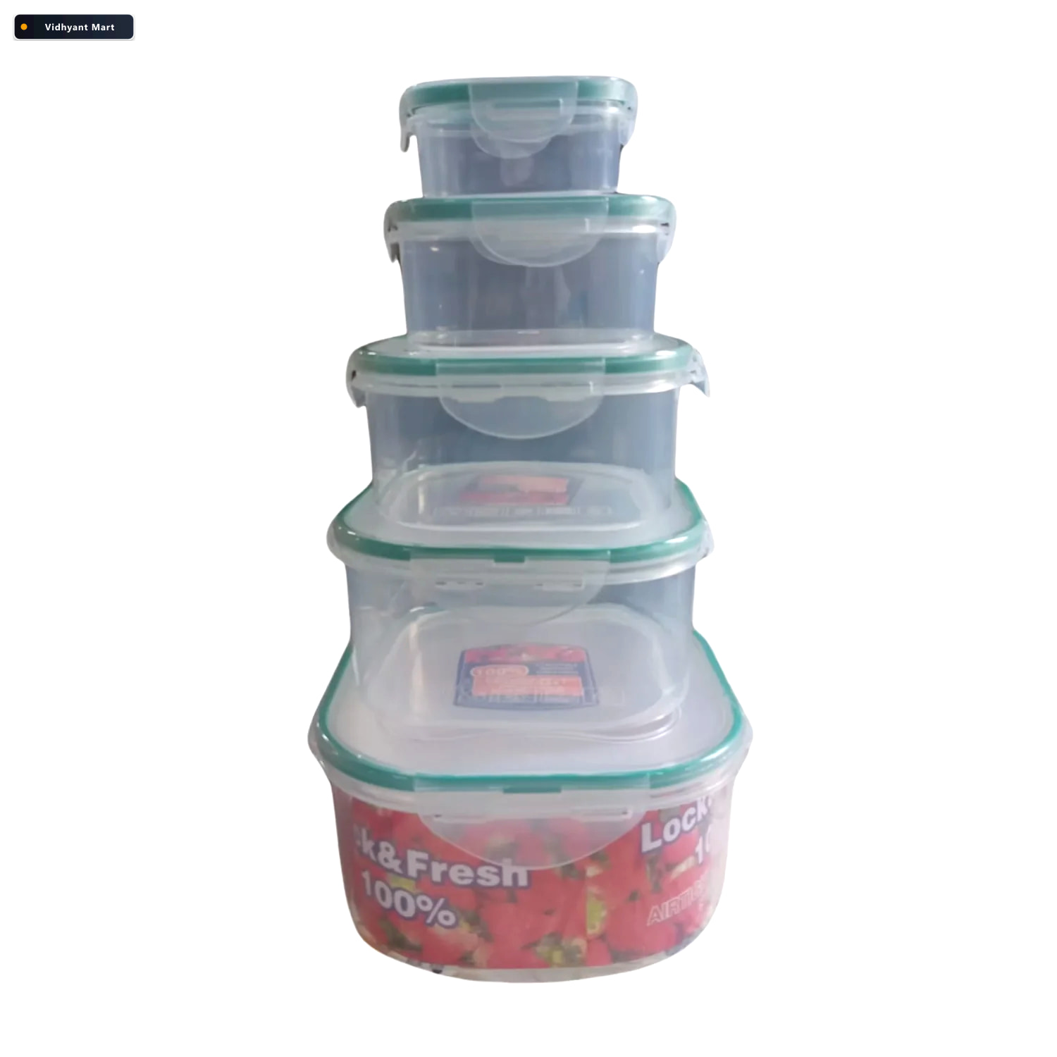 Vidhyant Mart Kitchen Storage Containers 5 Pc Airtight Set Tidy 4