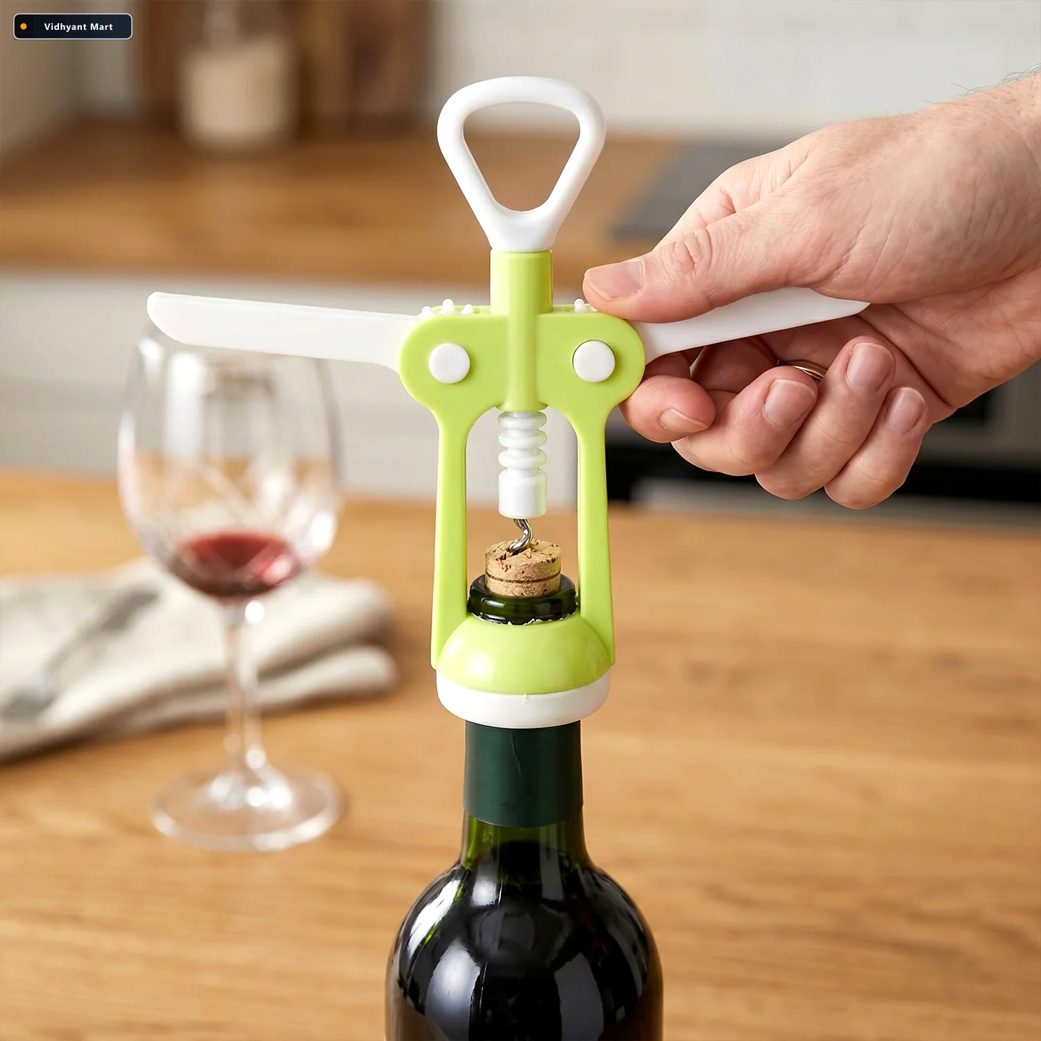 Vidhyant Mart Kitchen Tool Set 3 Pc Wine Opener Knife Scissors Q 3