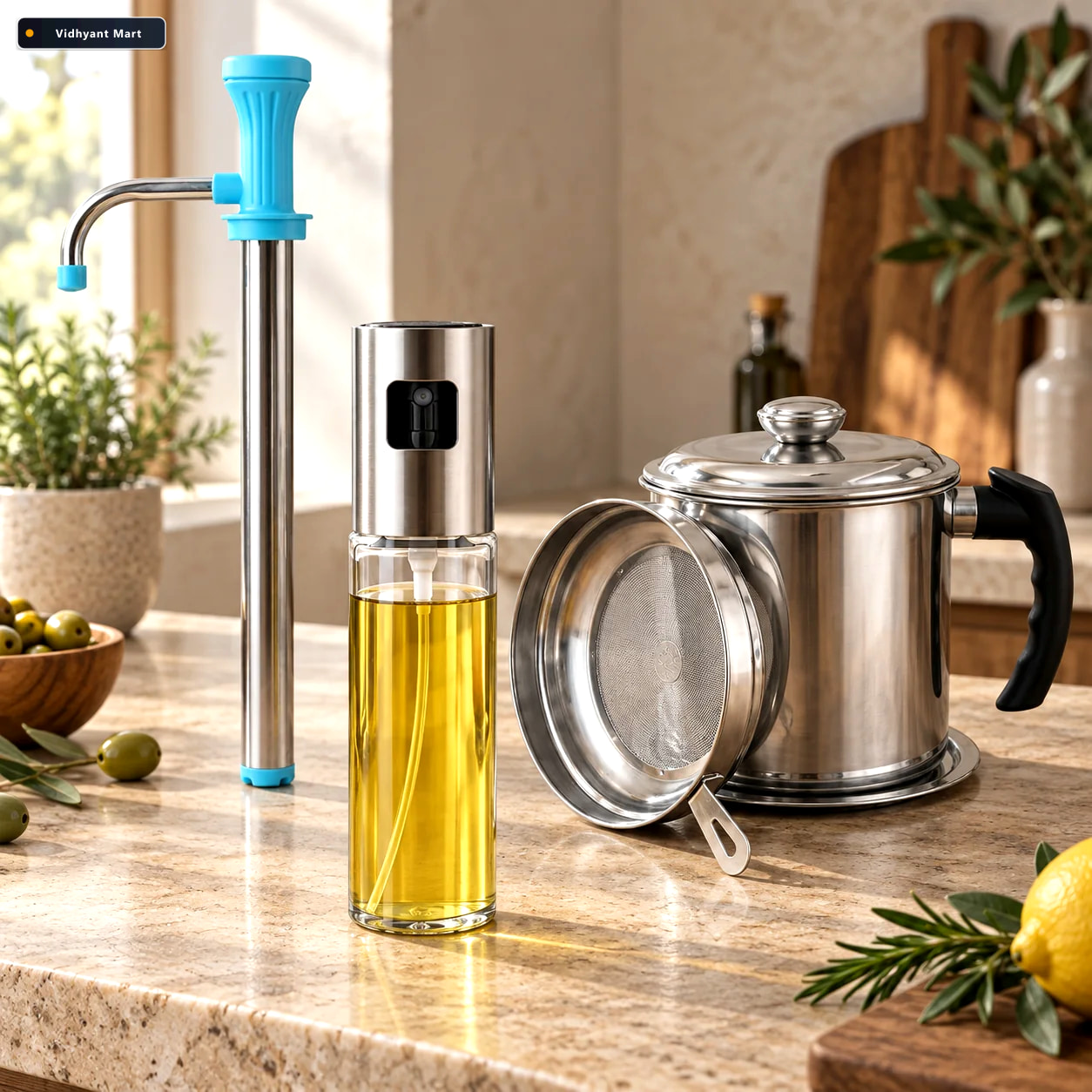 Vidhyant Mart Kitchen Utility Combo Manual Water Pump Oil Dispen 1