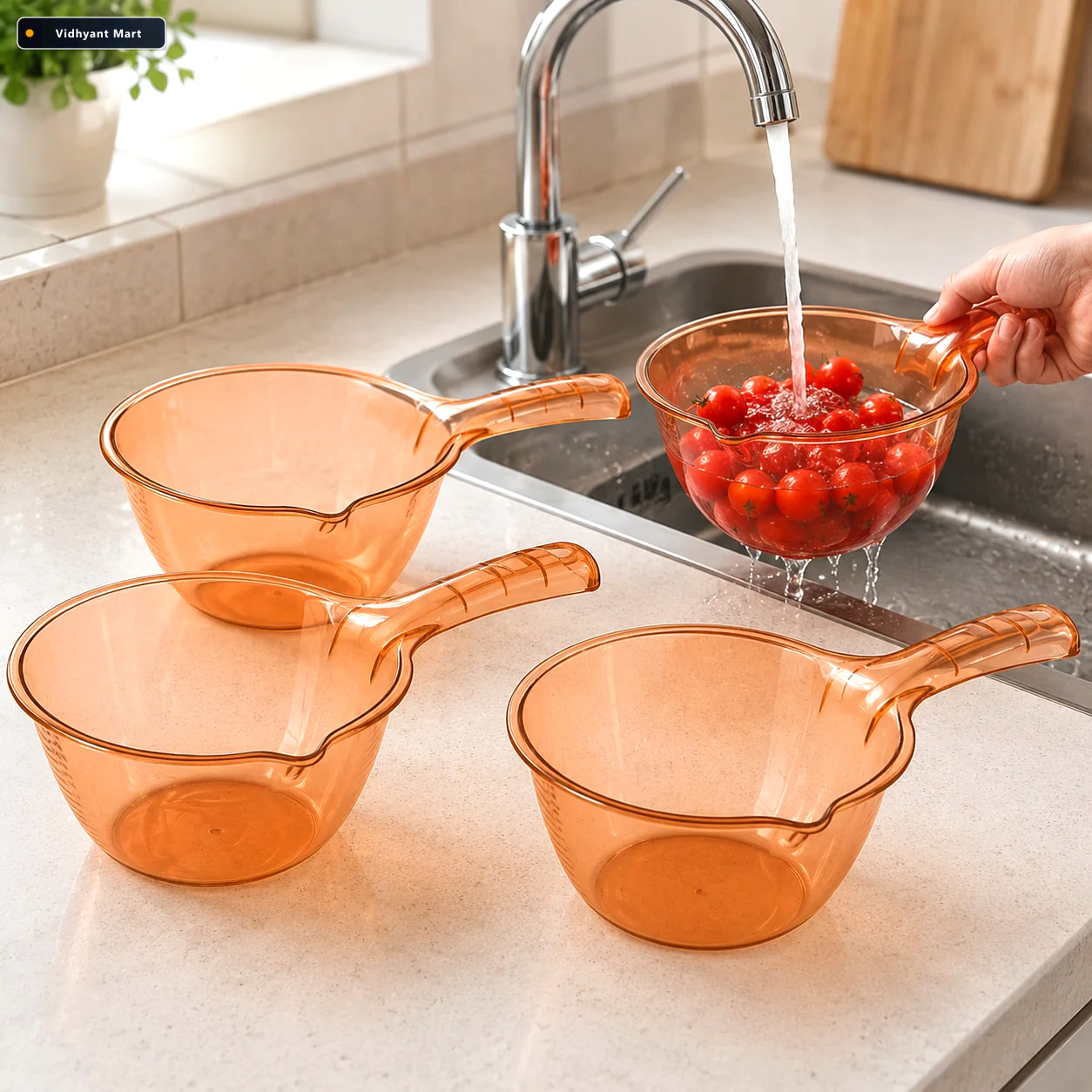 Vidhyant Mart Kitchen Washing Straining Bowl 1100 Ml Set Of 4 1