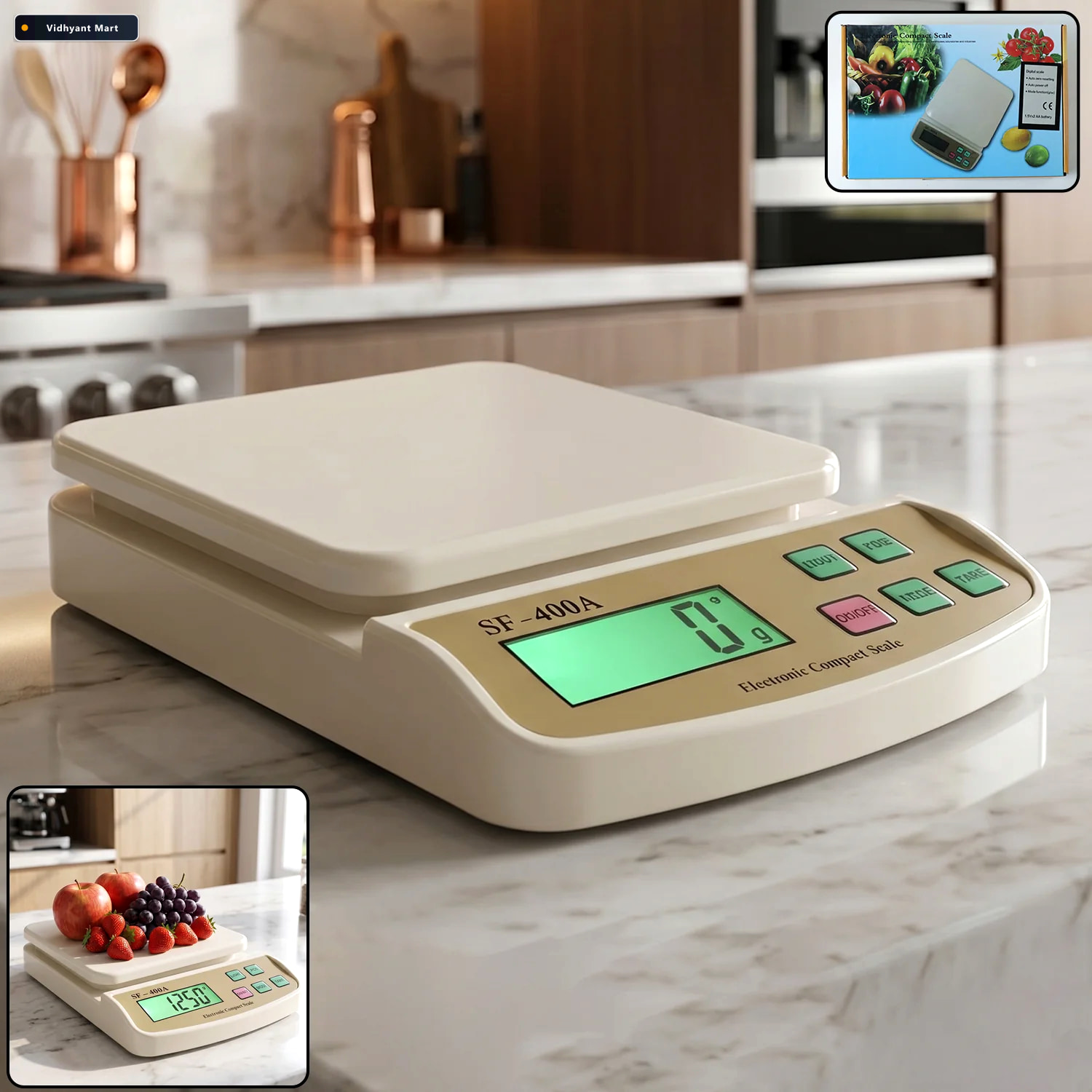 Vidhyant Mart Kitchen Weighing Scale Compact Digital Food Recipe 2