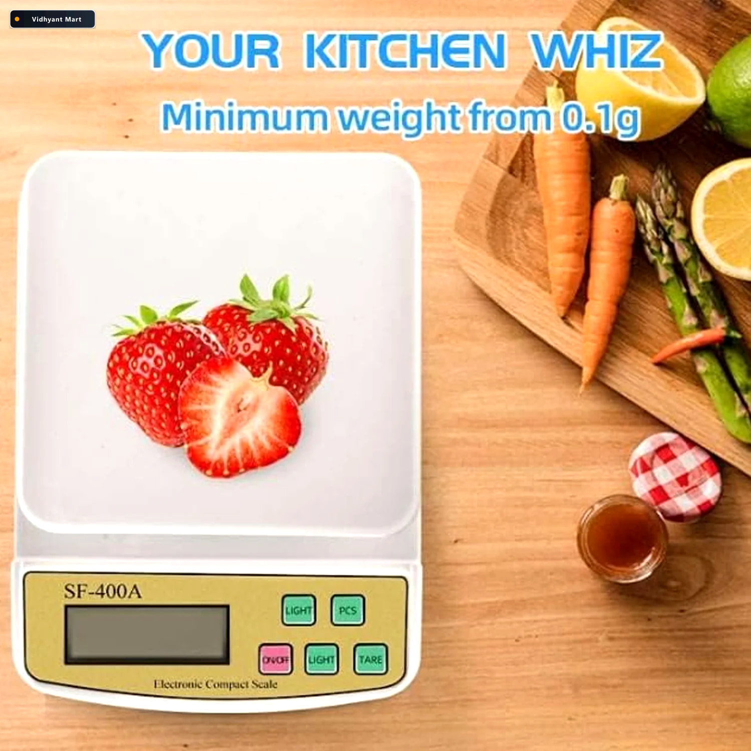 Vidhyant Mart Kitchen Weighing Scale Compact Digital Food Recipe 4