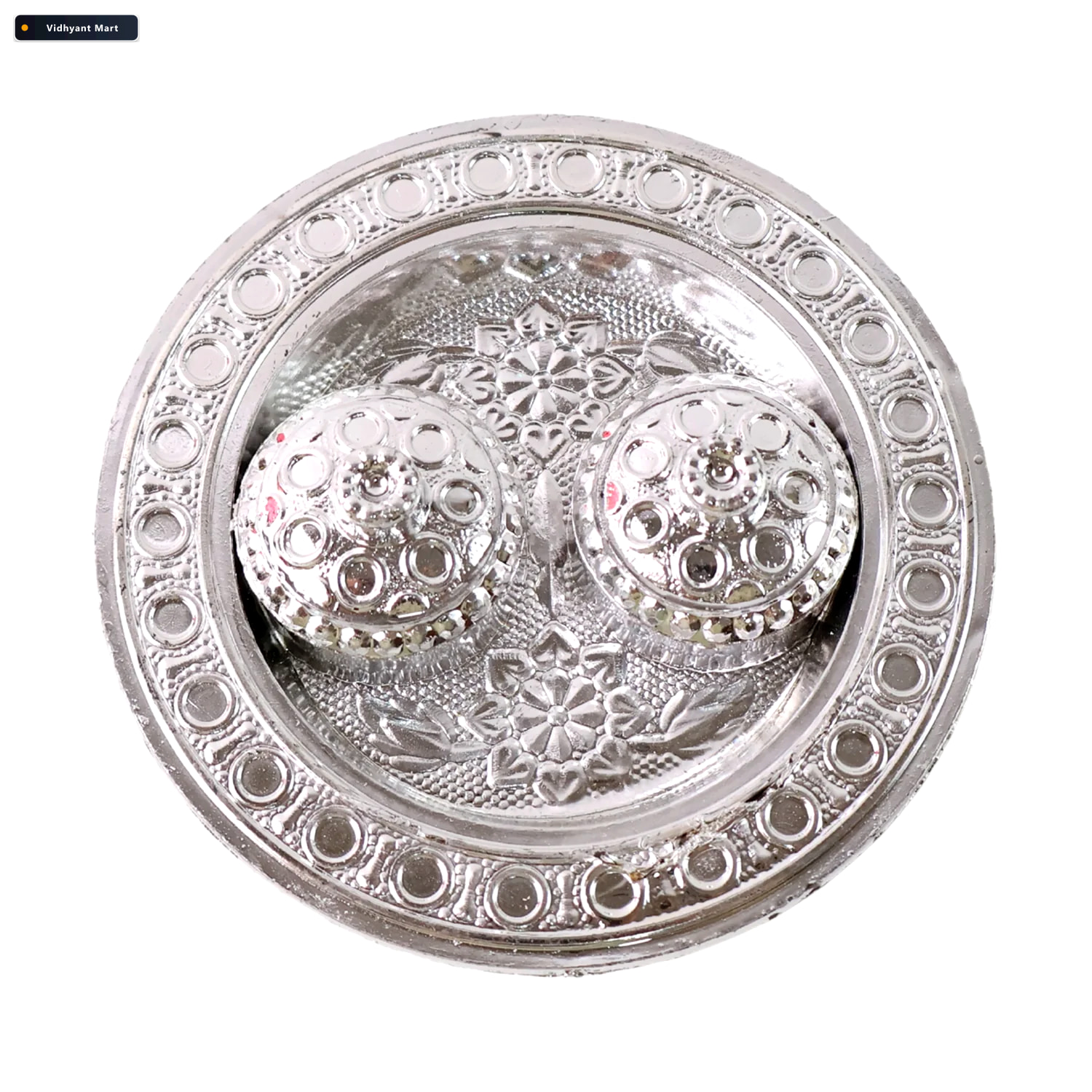 Vidhyant Mart Kumkum Thali Holder Small Round Puja Plate Styleva 4