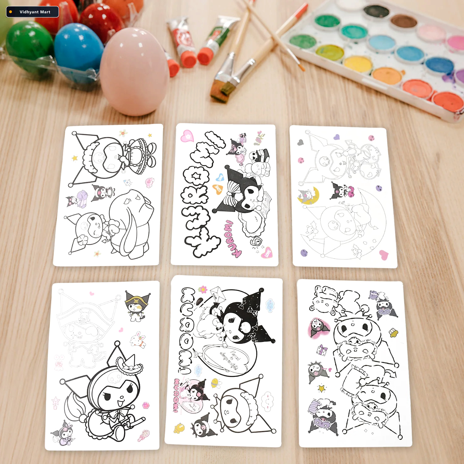 Vidhyant Mart Kuromi Themed Kids Coloring Book Set 6 Sheets 6 Ma 3
