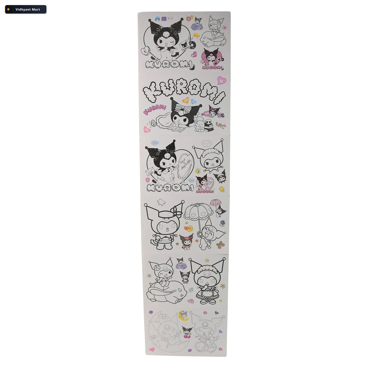 Vidhyant Mart Kuromi Themed Kids Coloring Book Set 6 Sheets 6 Ma 4