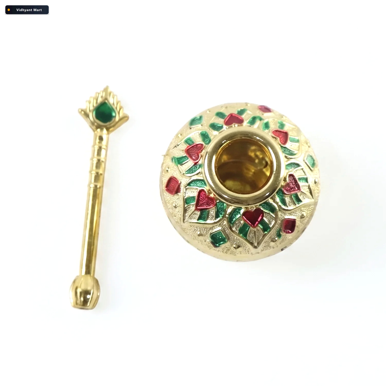 Vidhyant Mart Laddu Gopal Makhan Matki With Spoon Set Decorative 4