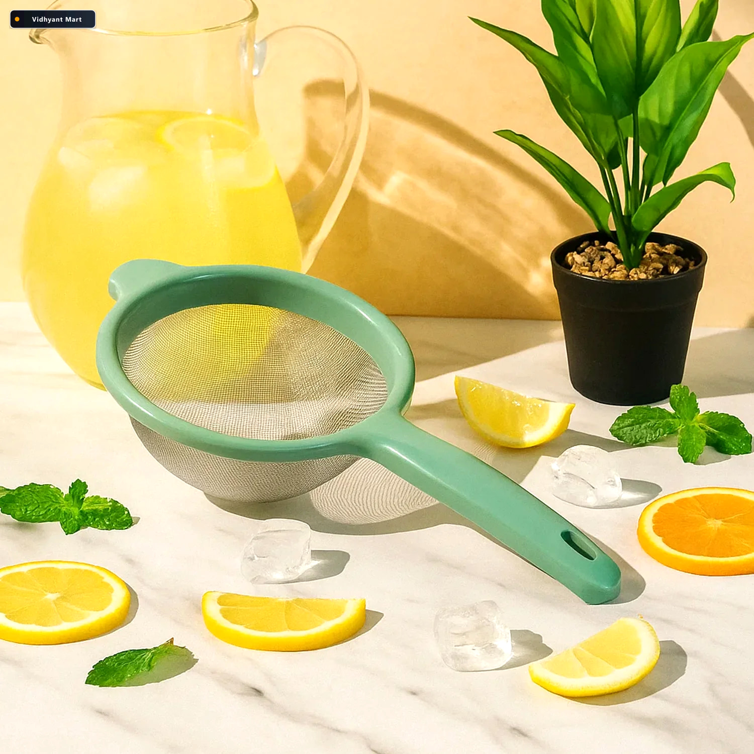 Vidhyant Mart Large Kitchen Strainer Fine Stainless Steel Mesh W 2