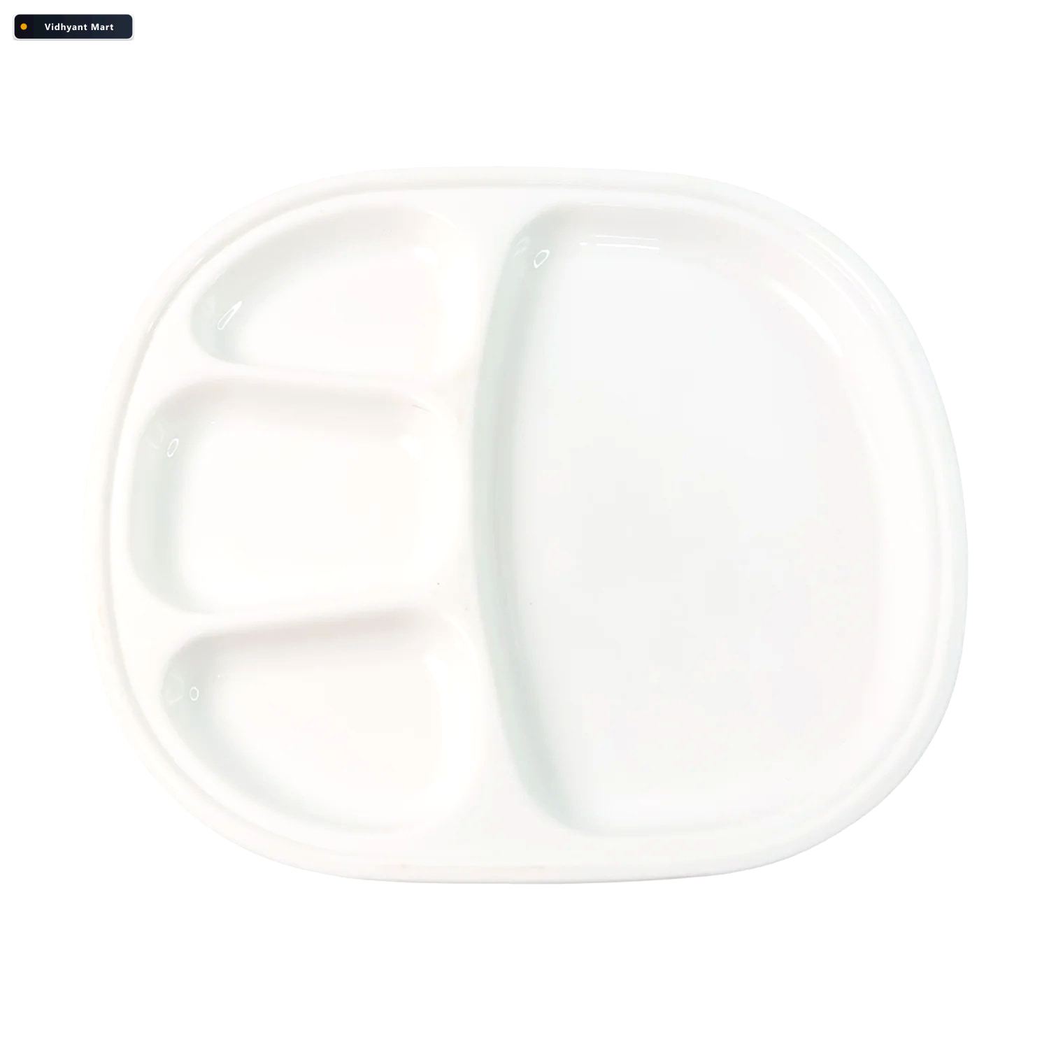 Vidhyant Mart Large Plastic Compartment Dinner Plate 4 Sections 4
