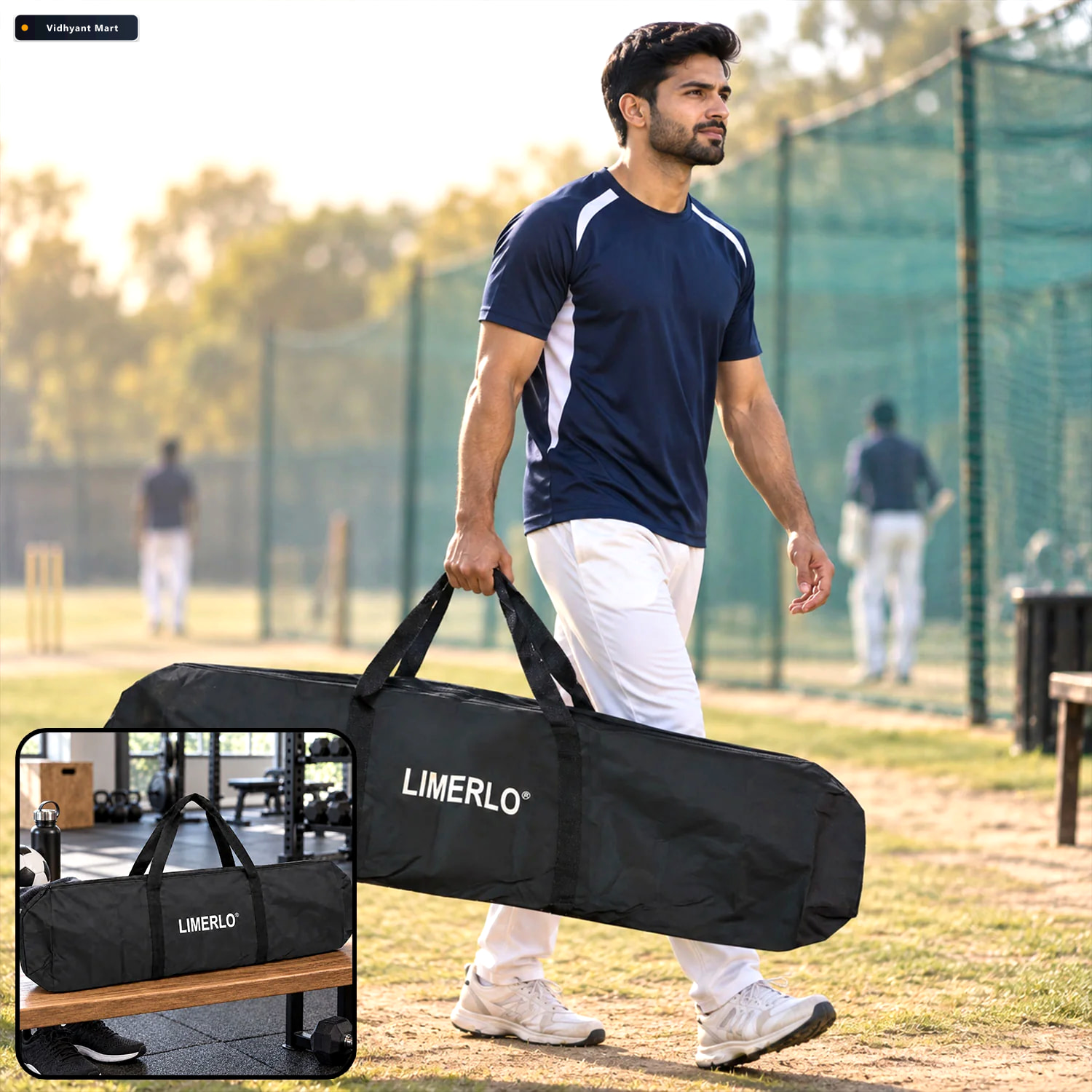 Vidhyant Mart Large Sports Kit Bag With Full Zip Closure And Car 1