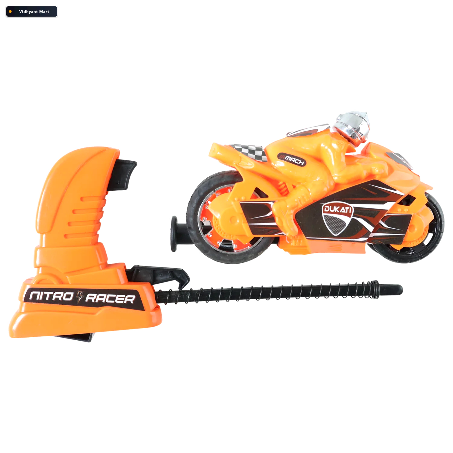 Vidhyant Mart Launcher Racing Bike Toy For Kids Manual Pull High 4