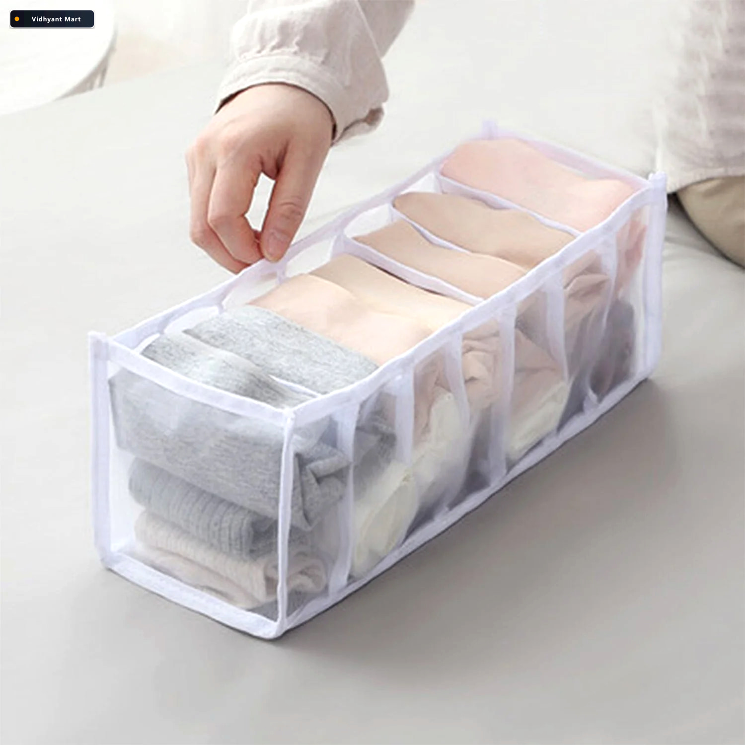 Vidhyant Mart Laundry 7 Section Bag Clothes Sorting Storage Indo 2