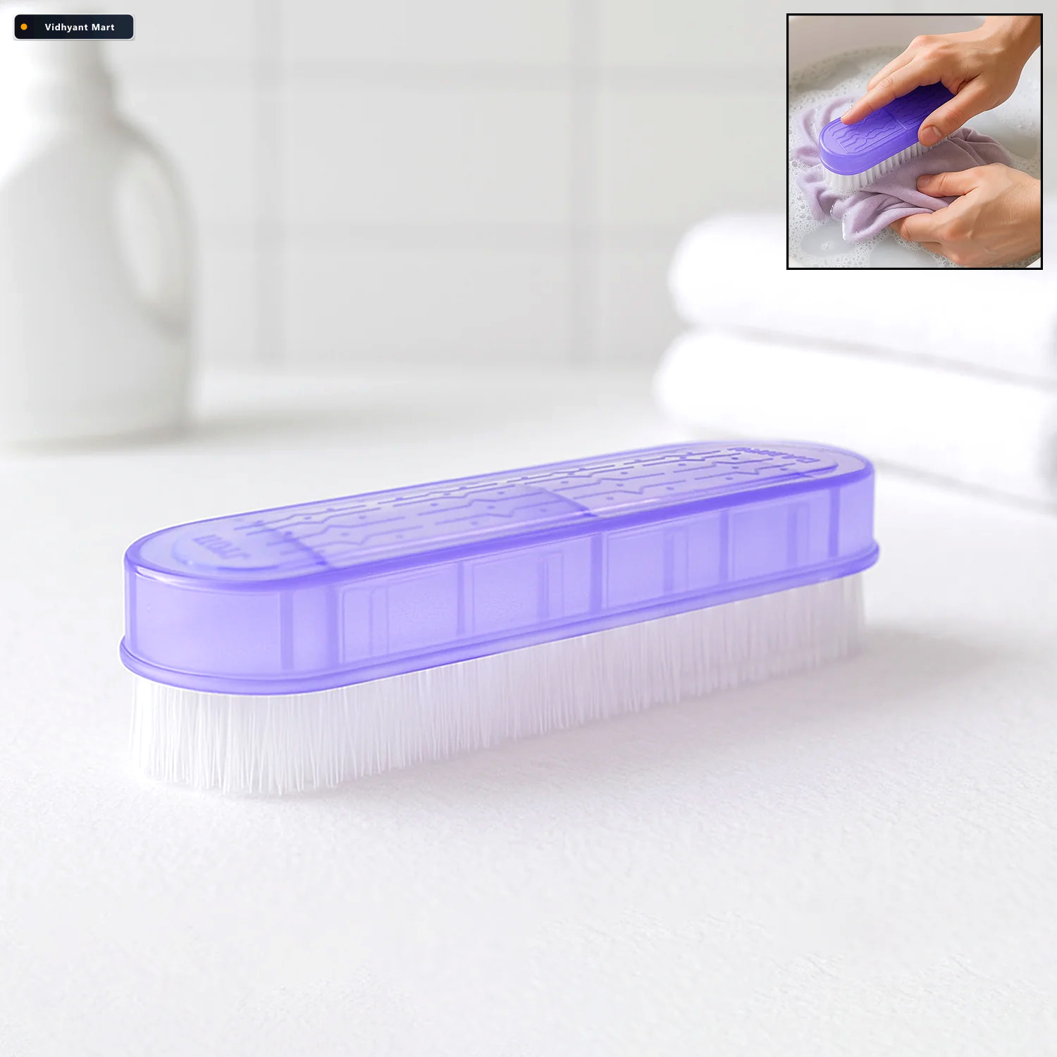Vidhyant Mart Laundry Brush Durable Nylon Bristles With Ergonomi 3