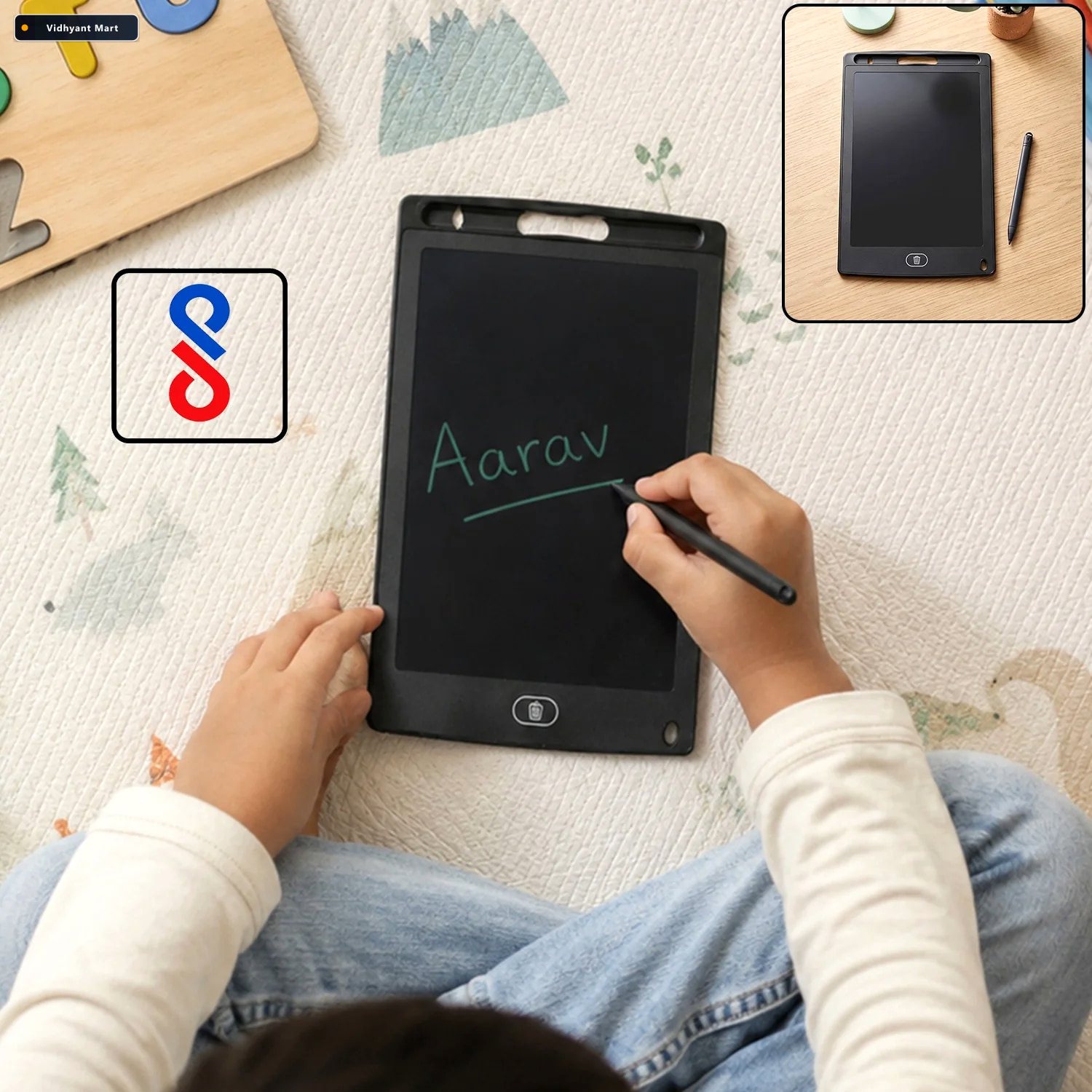 Vidhyant Mart Lcd Writing Tablet With Stylus Pen For Kids Drawin 1