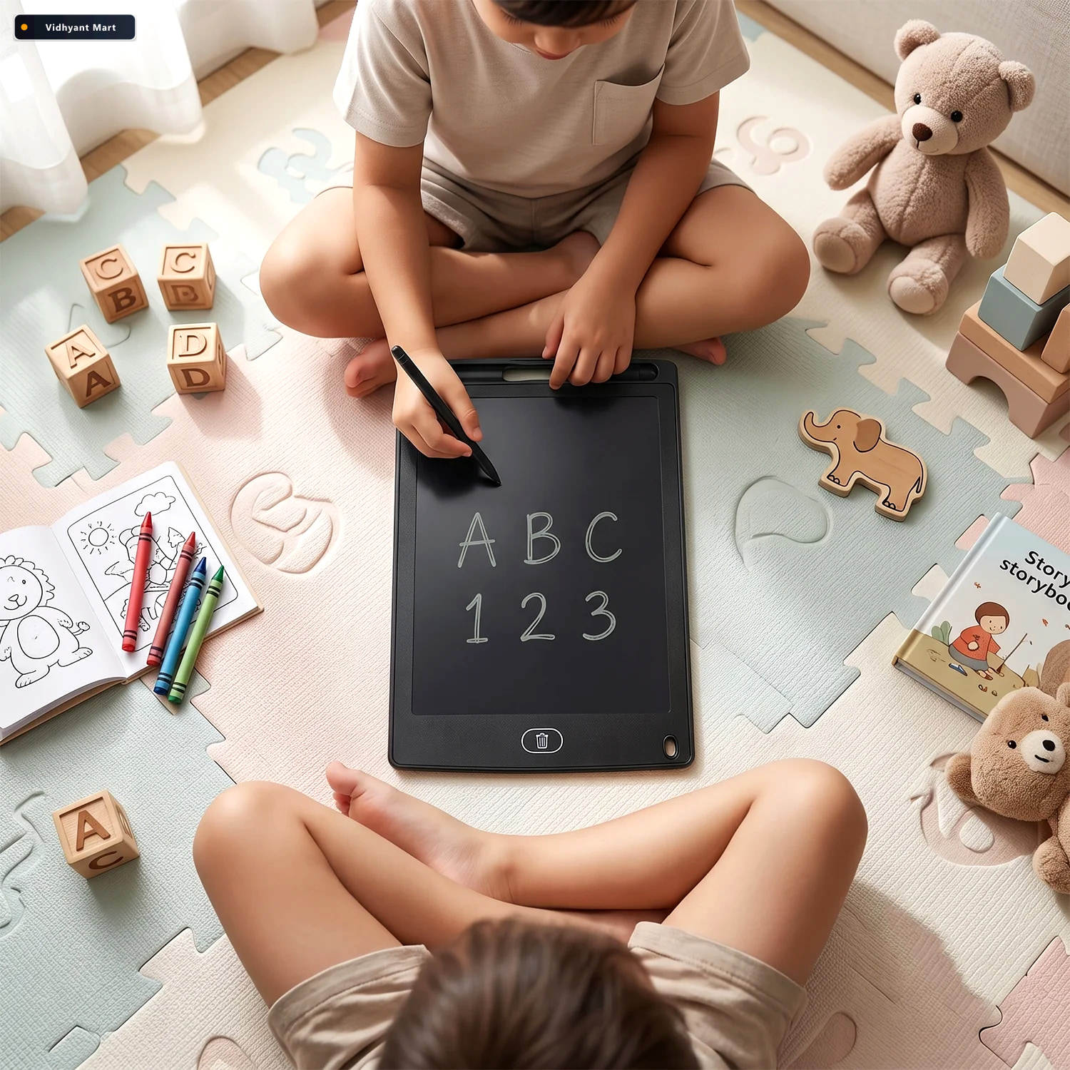 Vidhyant Mart Lcd Writing Tablet With Stylus Pen For Kids Drawin 2