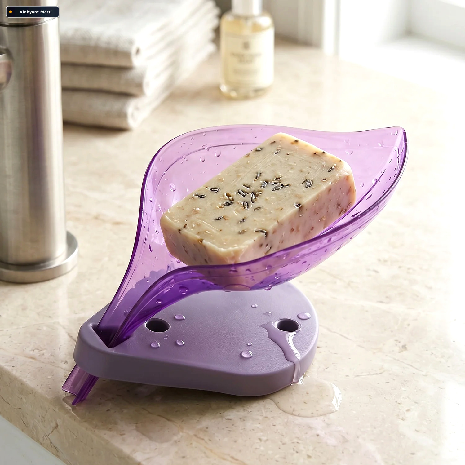 Vidhyant Mart Leaf Shape Soap Tray Self Draining Holder Velvetbu 4