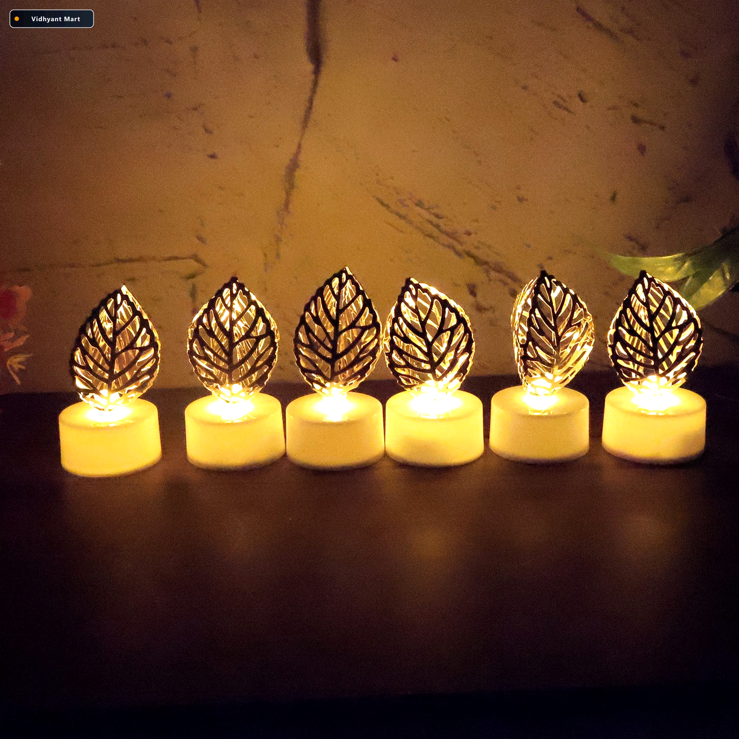 Vidhyant Mart Leaf Shaped Flameless Led Candles Elegant Decorati 4