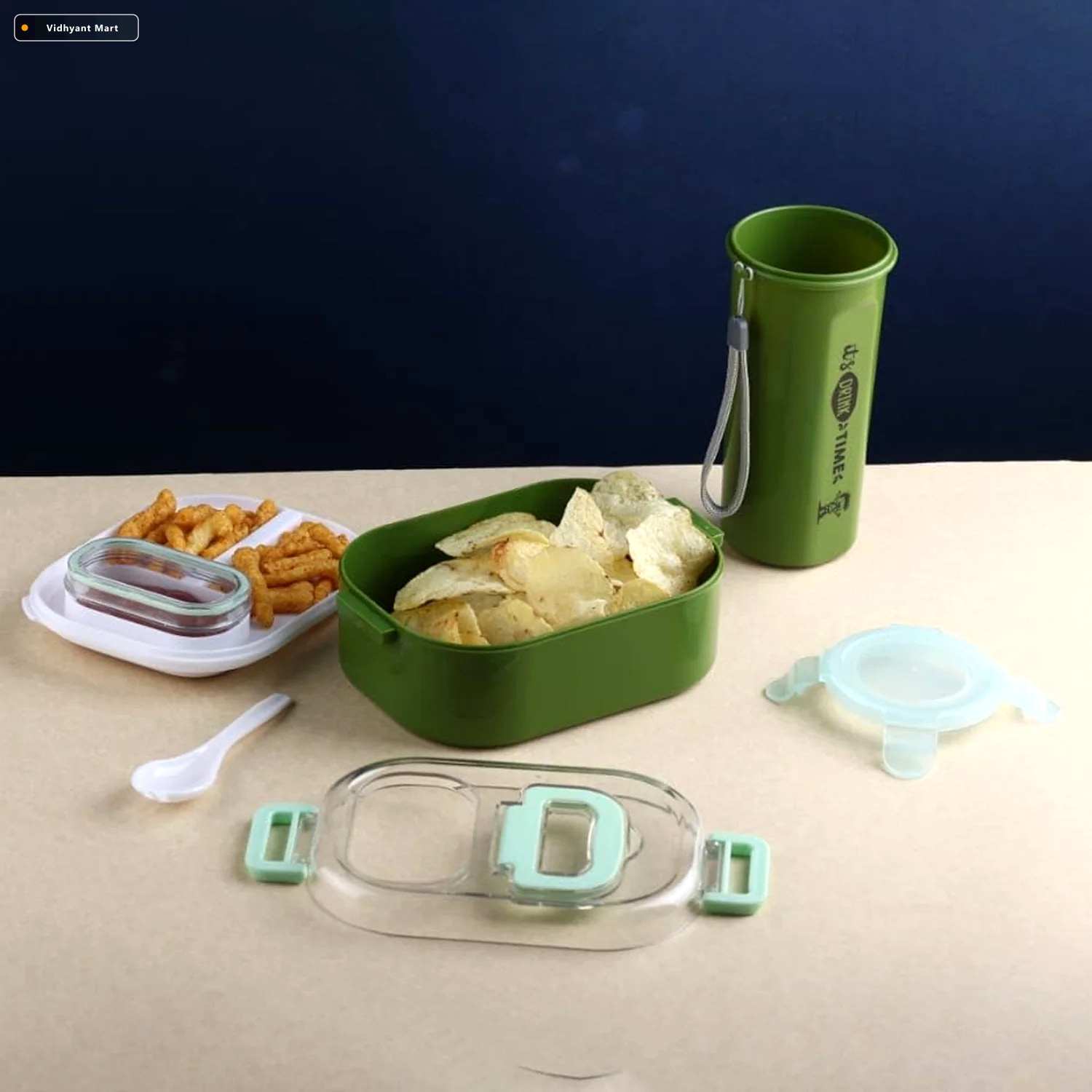 Vidhyant Mart Leakproof Lunch Box Set Bpa Free With Tumbler Cutl 4