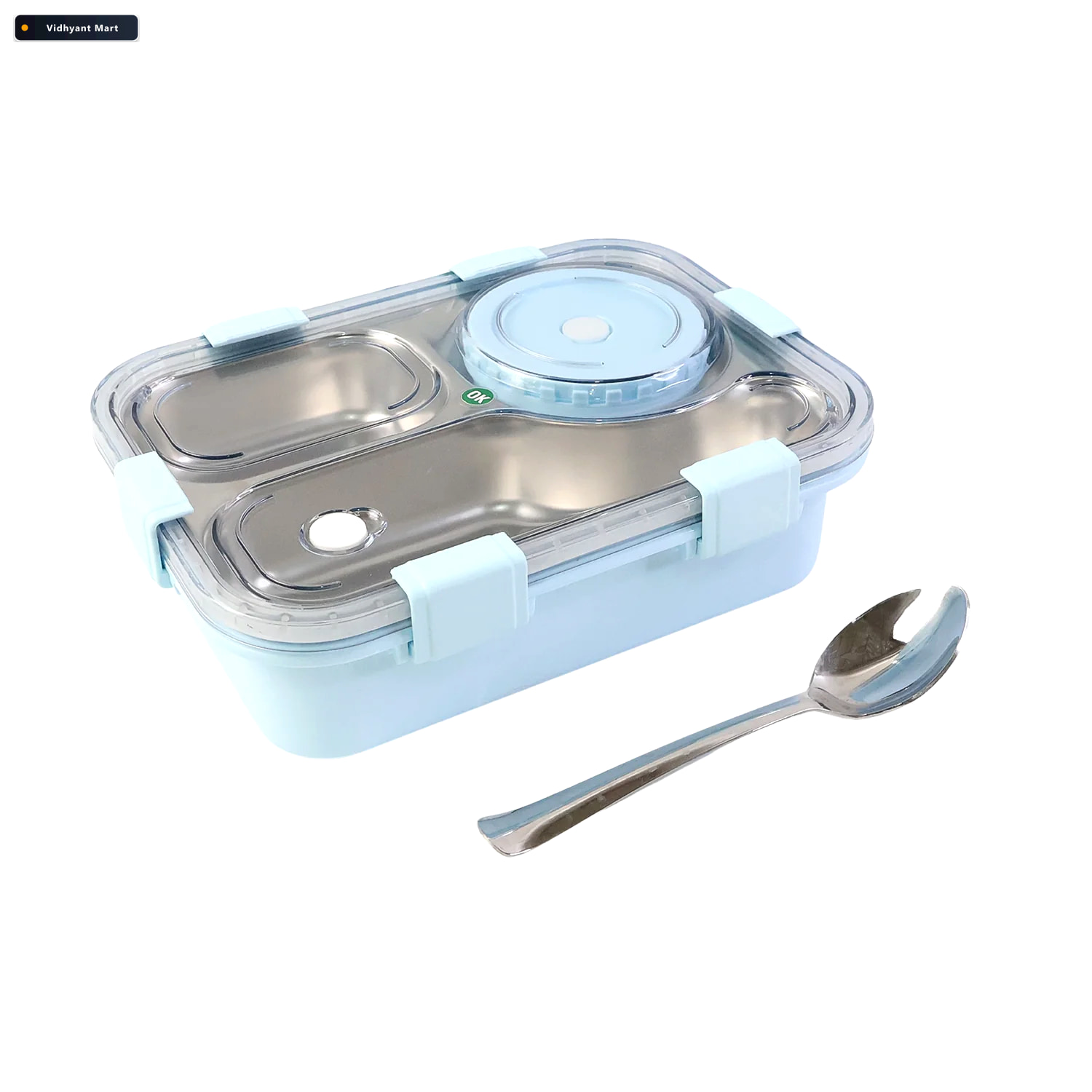 Vidhyant Mart Leakproof Stainless Steel Compartment Lunch Box Fo 4