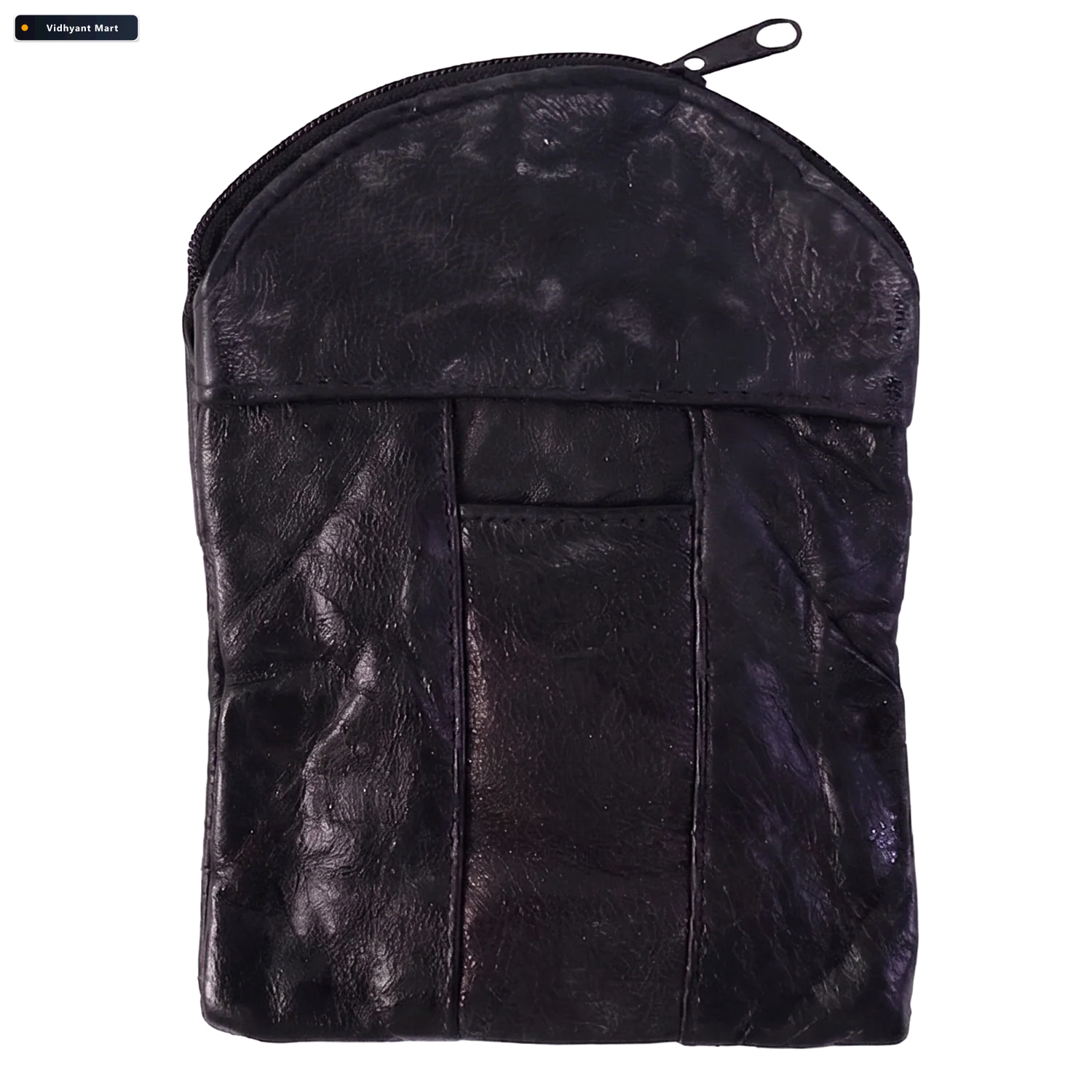 Vidhyant Mart Leather Mini Zipper Pouch Compact Coin Card Organi 4