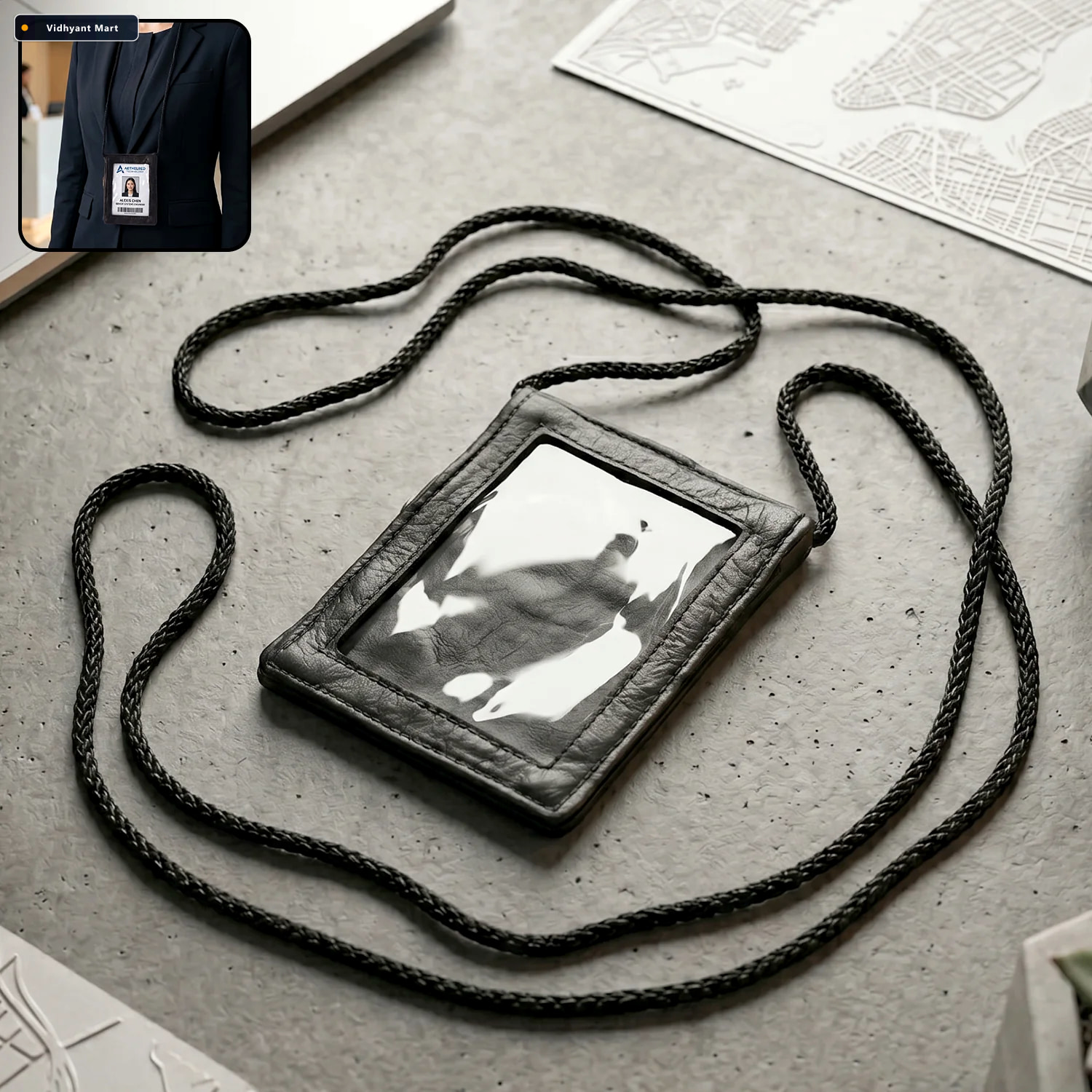 Vidhyant Mart Leather Neck Wallet Convenient Id Card Holder With 2