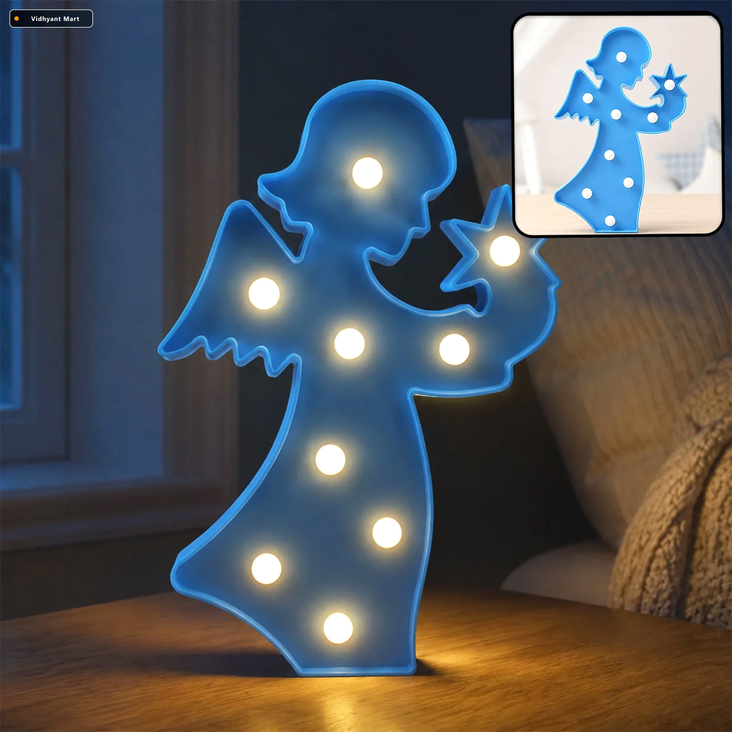 Vidhyant Mart Led Angel Night Light Battery Operated Room Decor 1