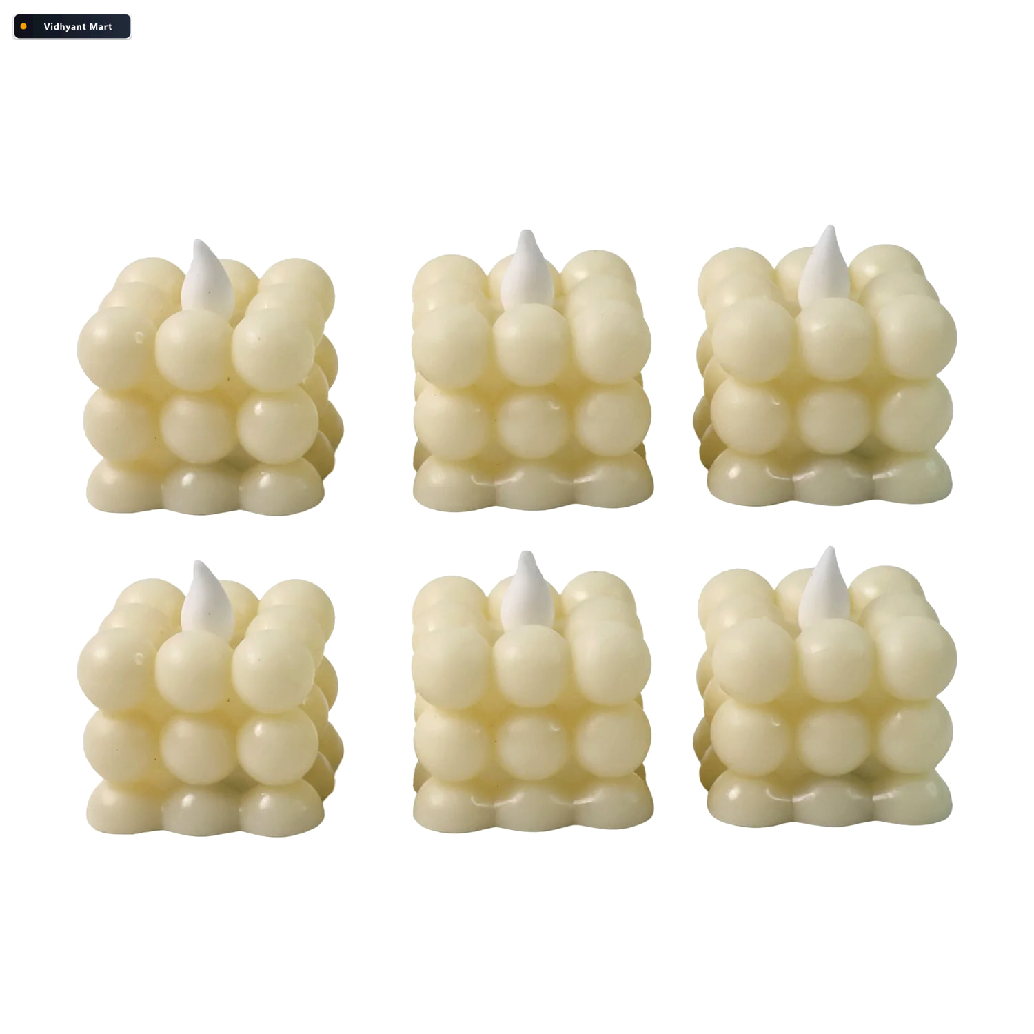 Vidhyant Mart Led Bubble Candles Set Of 6 Flameless Decorative L 4
