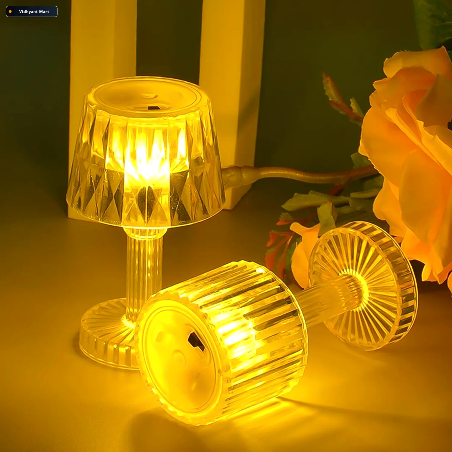 Vidhyant Mart Led Candle Lamp Portable Small Table Lamp Tidy Tab 1