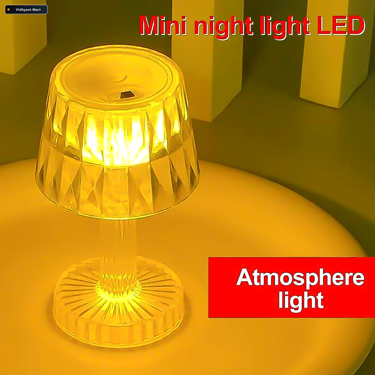 Vidhyant Mart Led Candle Lamp Portable Small Table Lamp Tidy Tab 2