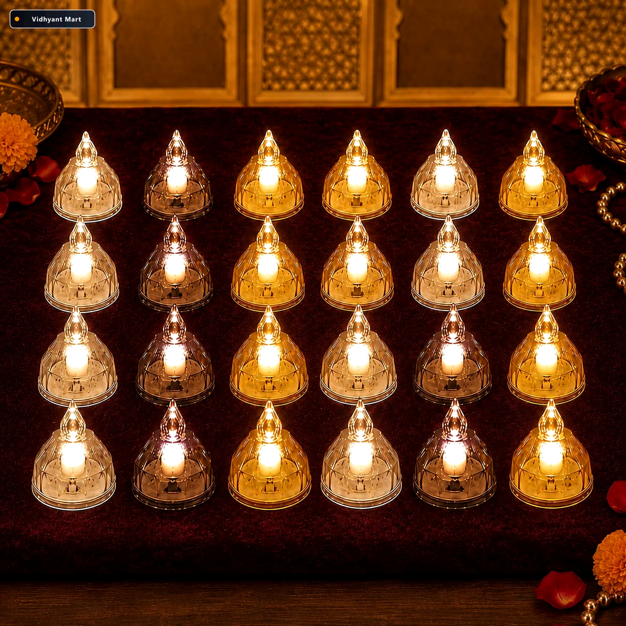 Vidhyant Mart Led Candle Lights Set 24 Premium Flameless Tealigh 1