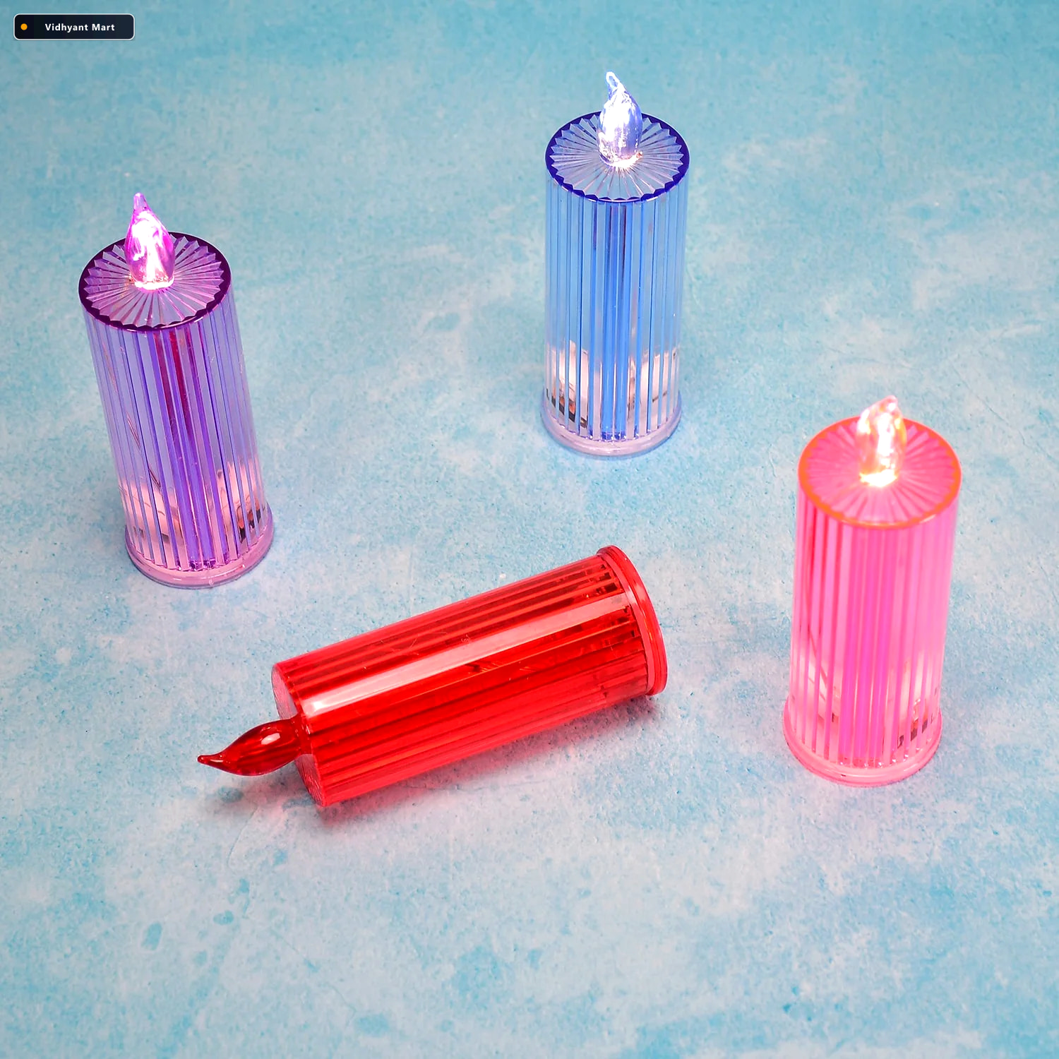 Vidhyant Mart Led Crystal Candle Glitter Swirling Multicolor Dec 4