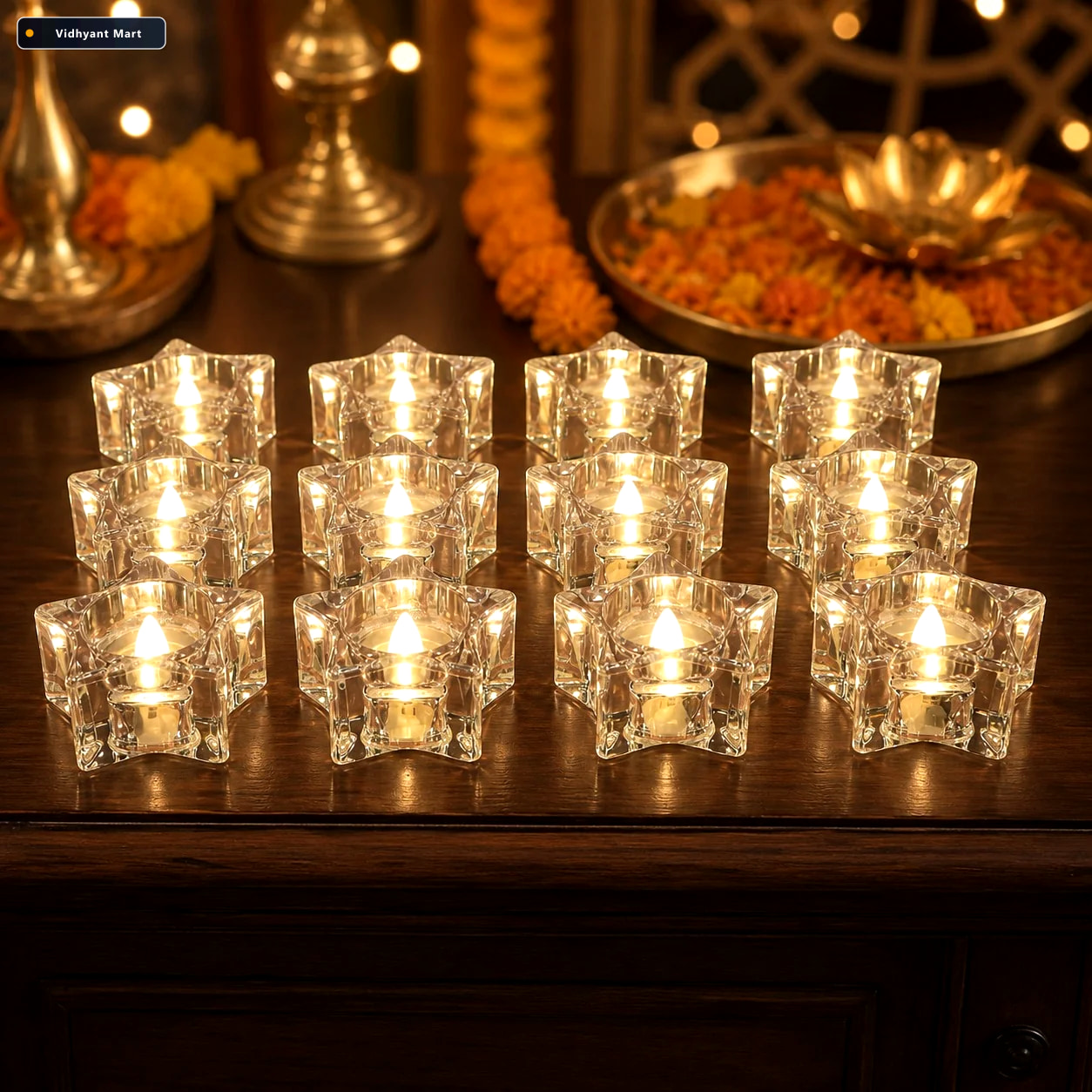 Vidhyant Mart Led Crystal Effect Flameless Candles Set Of 12 Dec 1