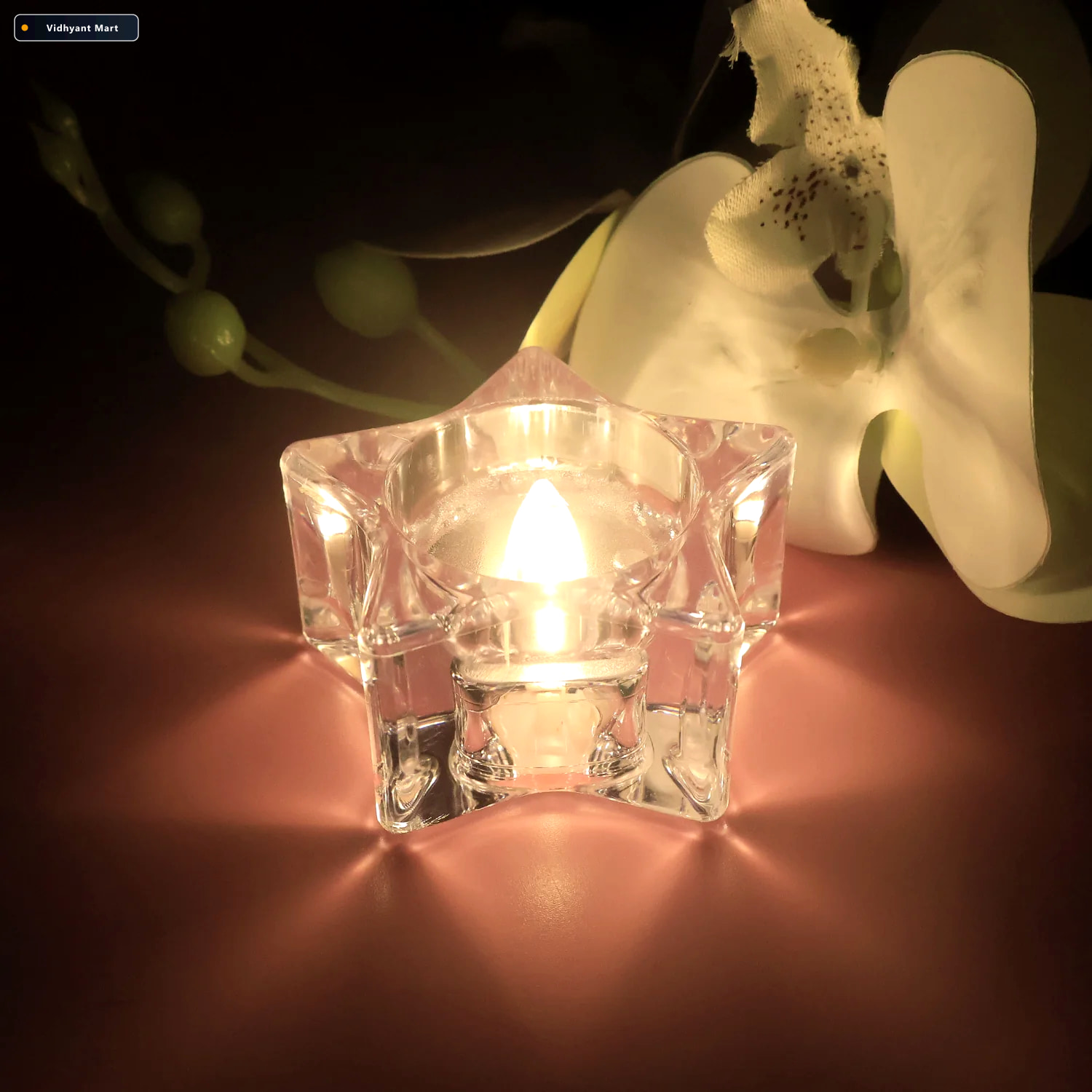 Vidhyant Mart Led Crystal Effect Flameless Candles Set Of 12 Dec 3