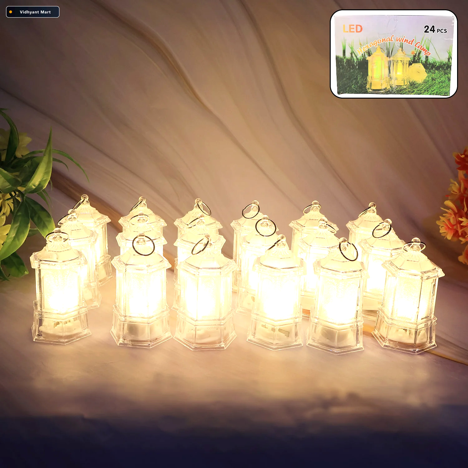 Vidhyant Mart Led Decorative Lantern Lights Set Of 24 Flameless 2