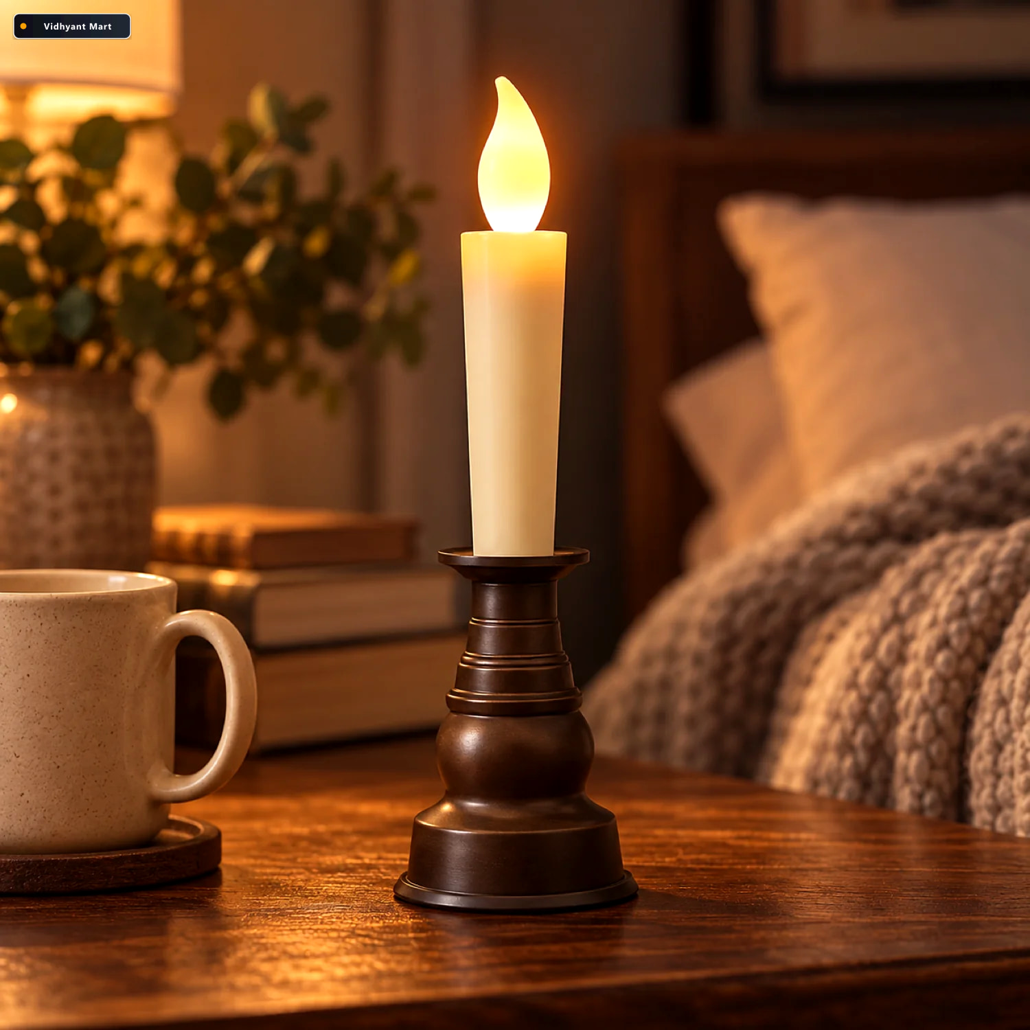 Vidhyant Mart Led Flameless Candle With Holder Elegant Flickerin 1