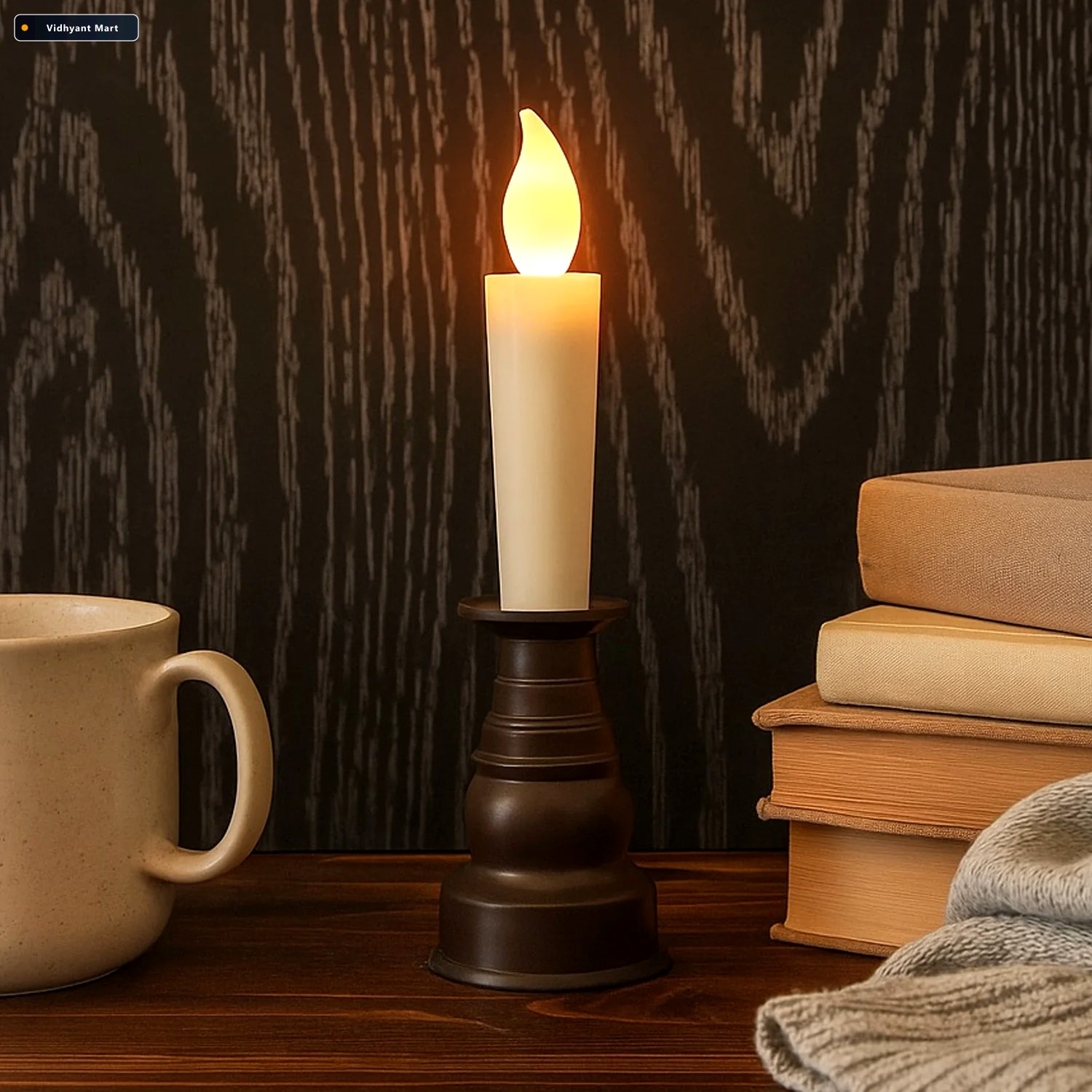 Vidhyant Mart Led Flameless Candle With Holder Elegant Flickerin 2