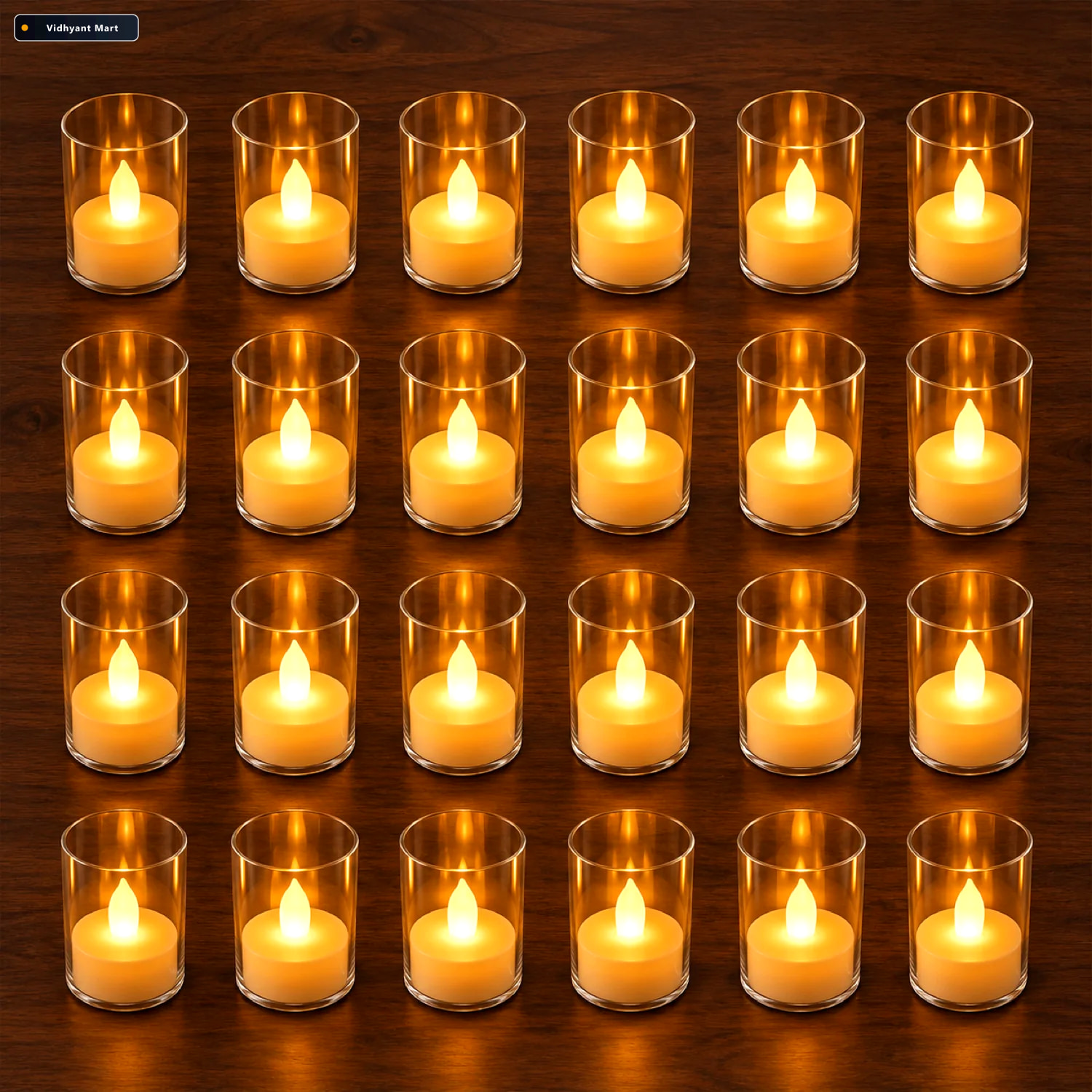 Vidhyant Mart Led Flameless Candles Set Of 24 With Transparent C 1