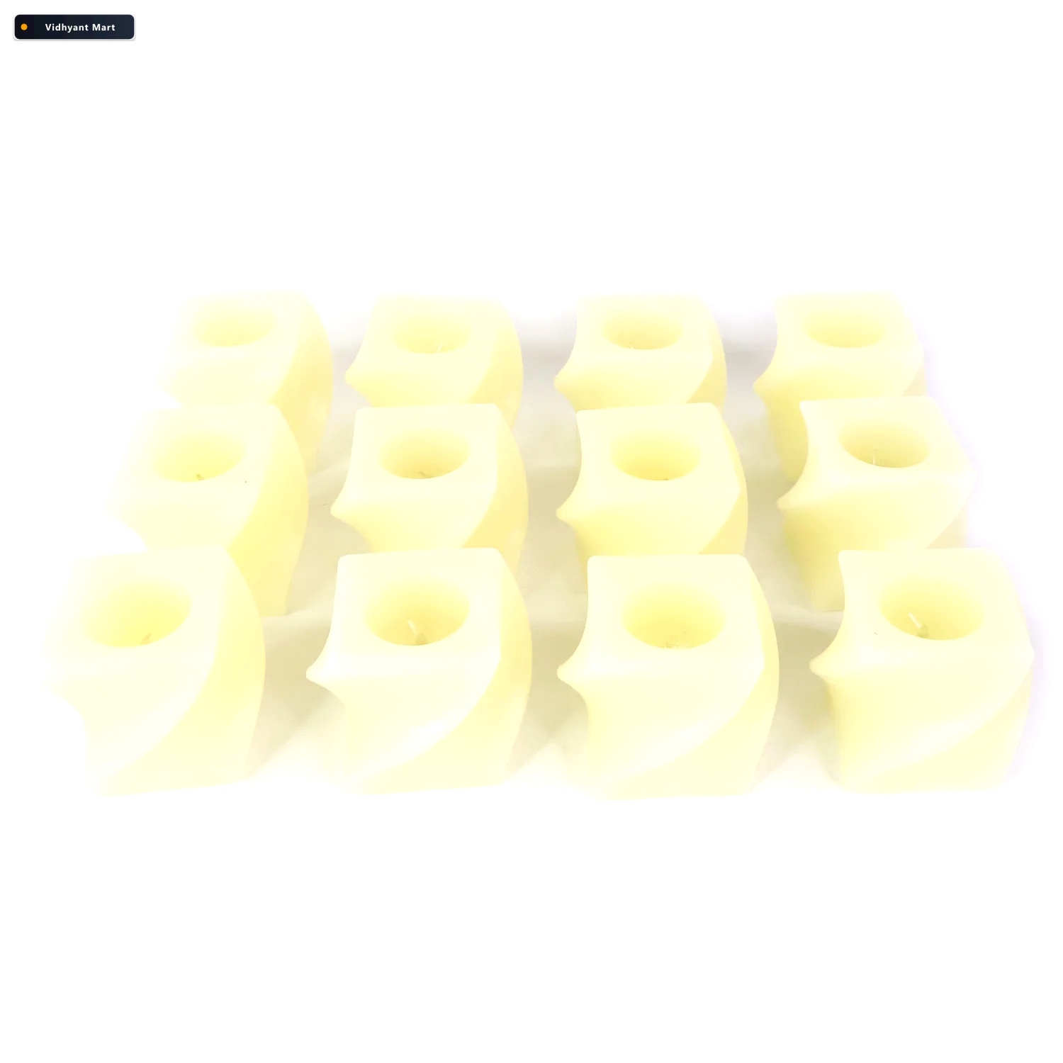 Vidhyant Mart Led Flameless Decorative Candle Set 12 Square Teal 3