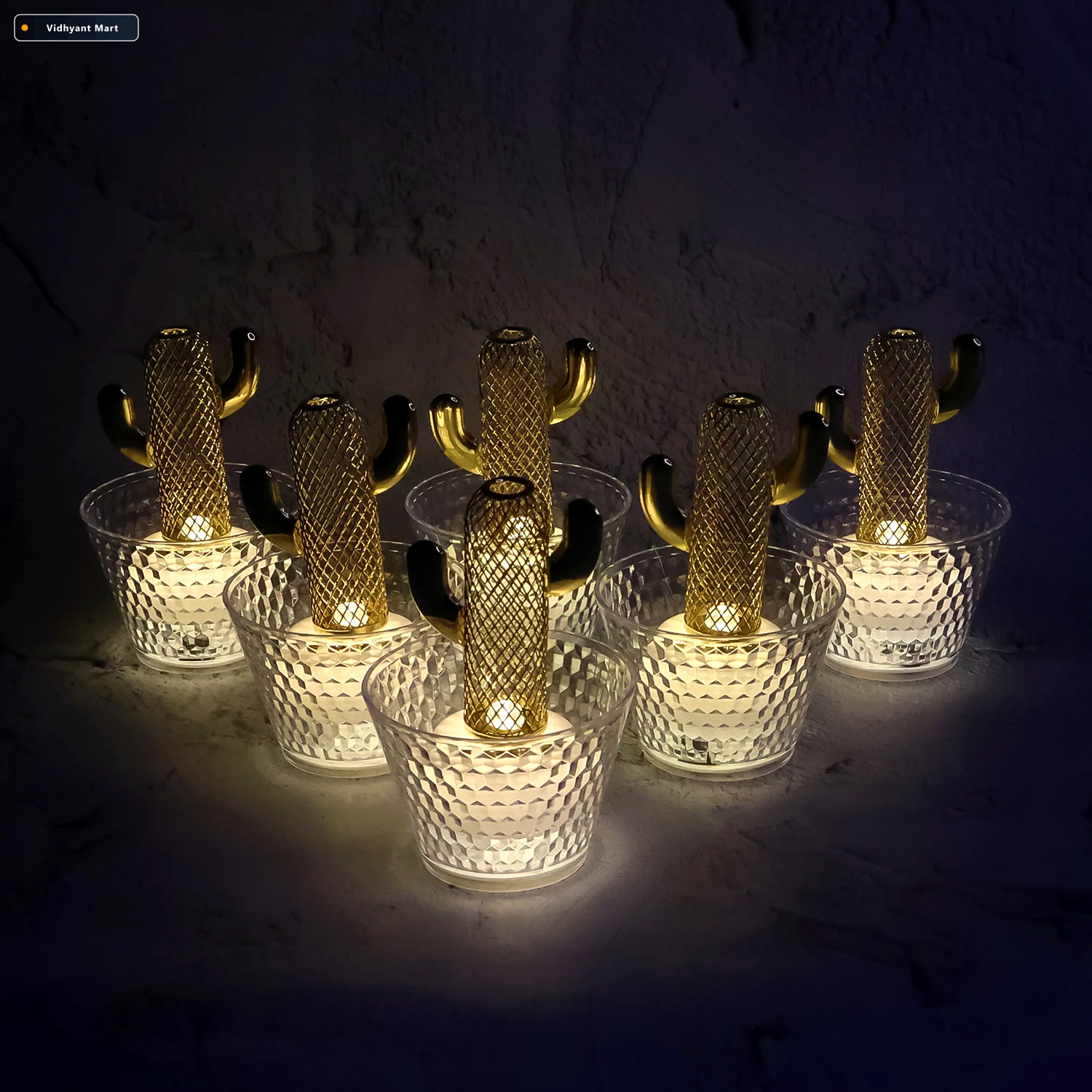 Vidhyant Mart Led Flameless Decorative Candles Cactus Design War 2