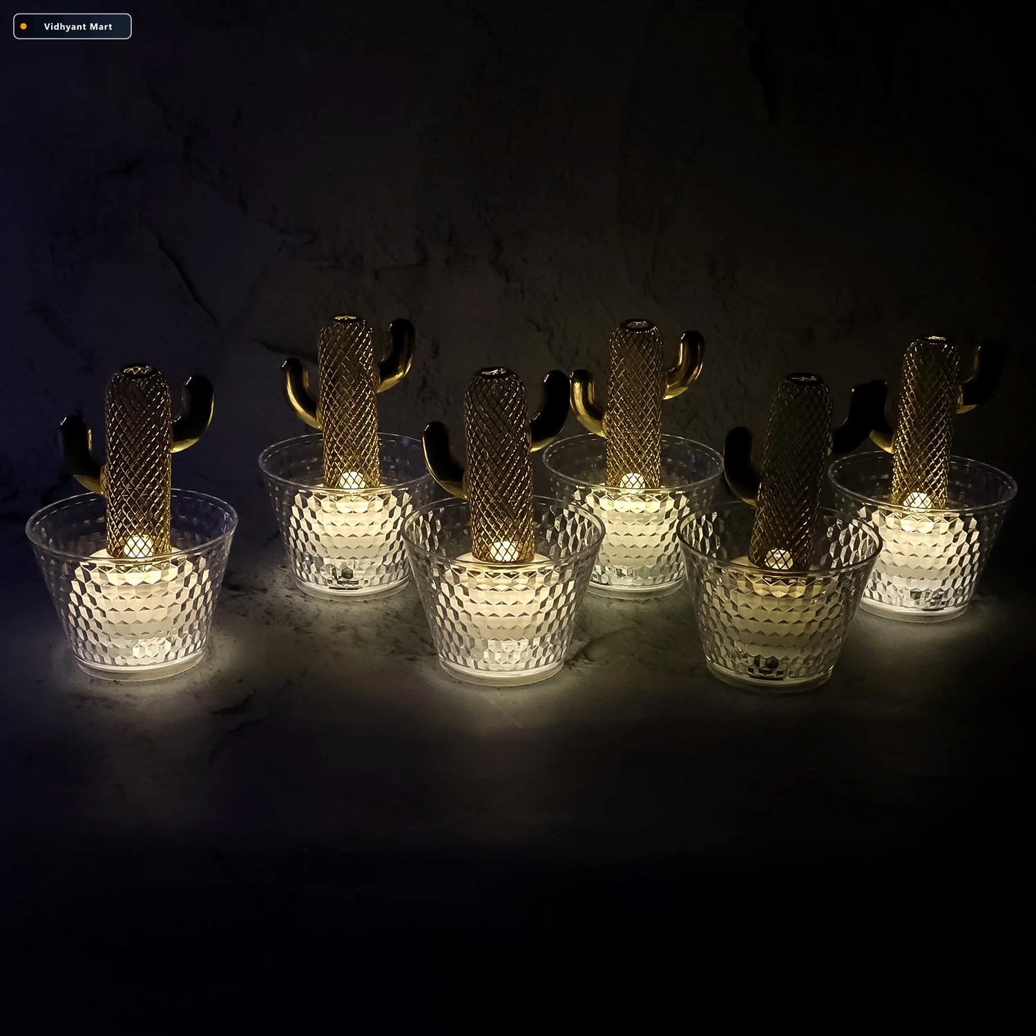 Vidhyant Mart Led Flameless Decorative Candles Cactus Design War 3