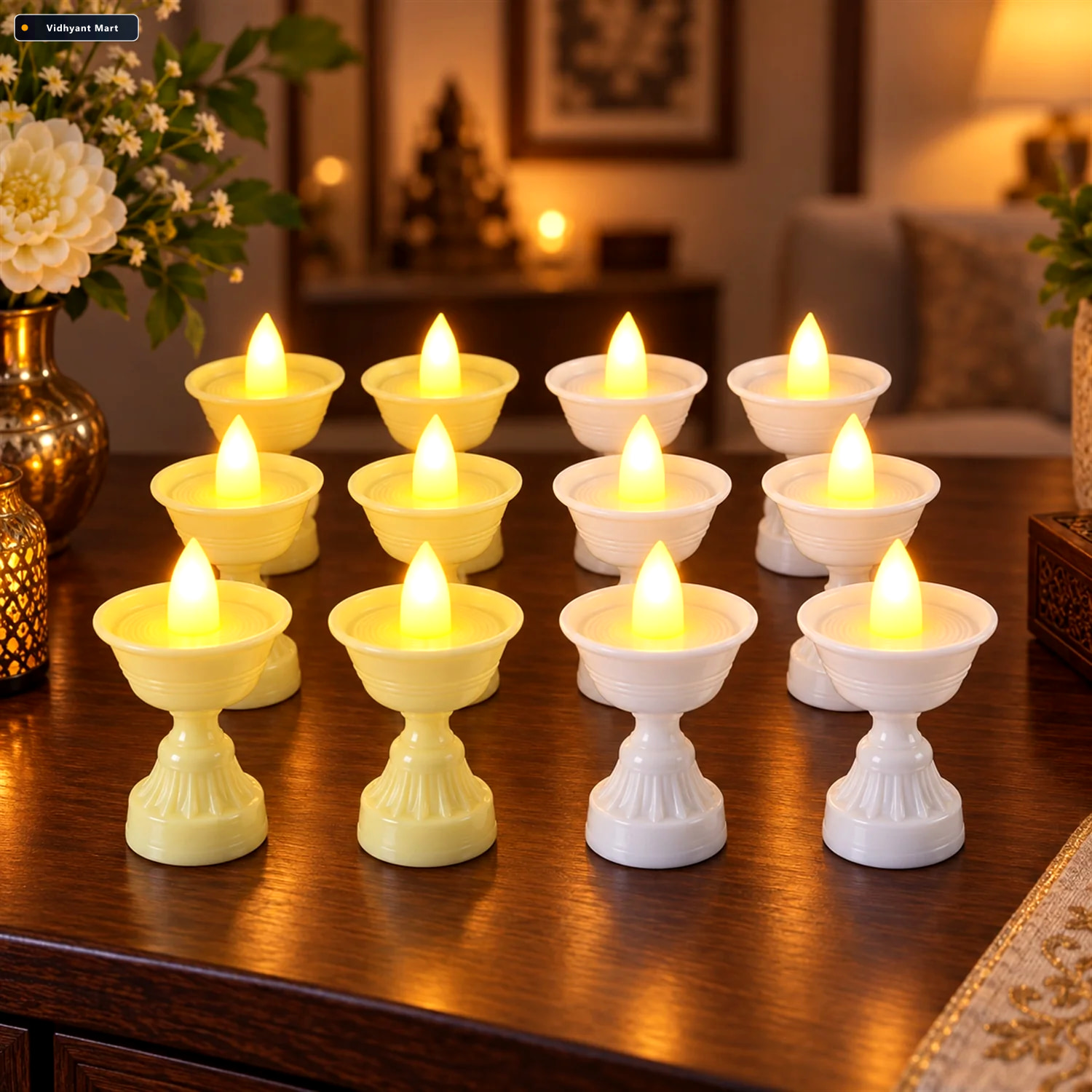 Vidhyant Mart Led Flameless Decorative Diyas For Festive Home An 1