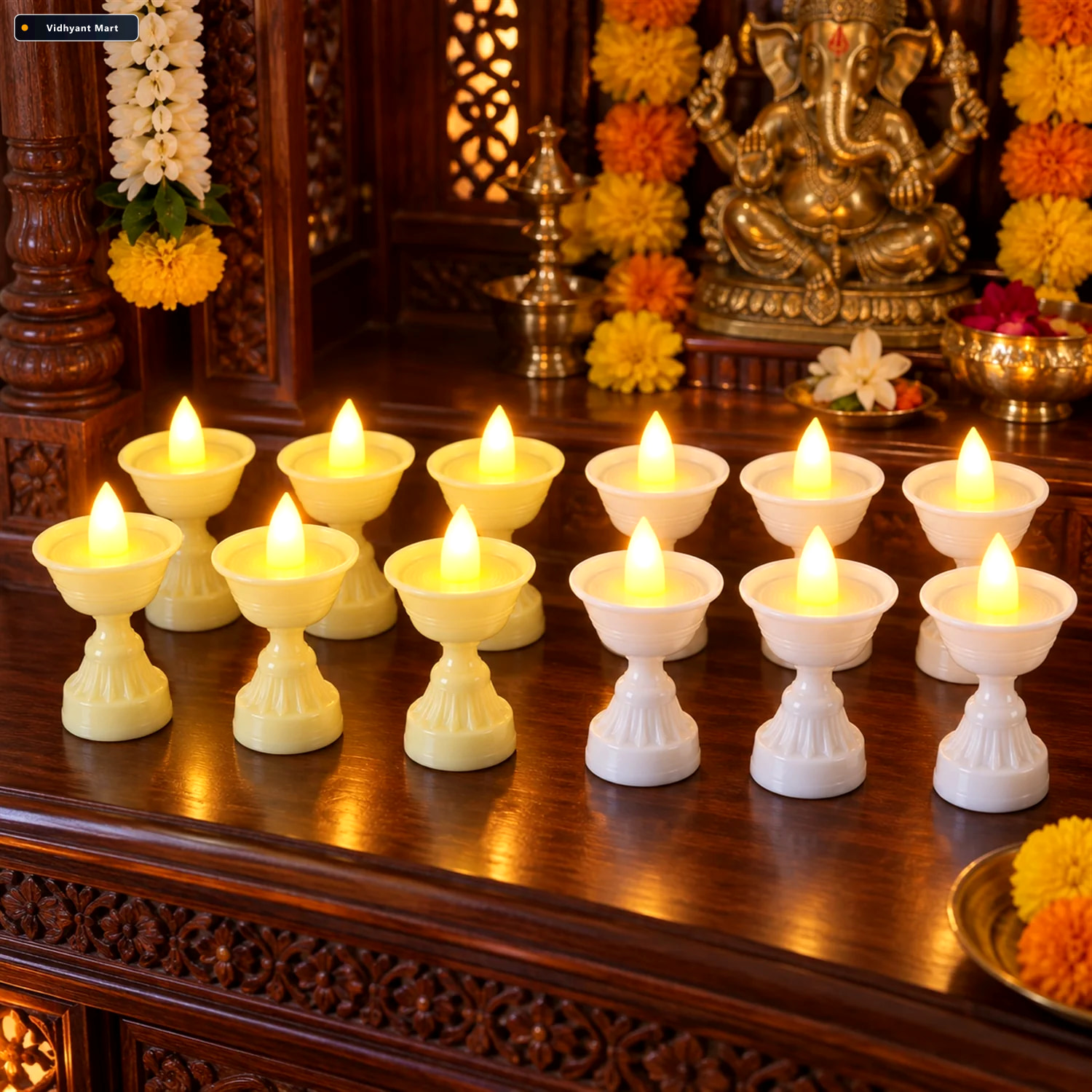 Vidhyant Mart Led Flameless Decorative Diyas For Festive Home An 2