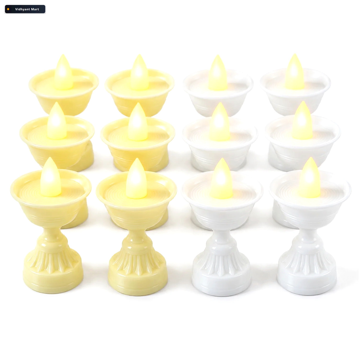 Vidhyant Mart Led Flameless Decorative Diyas For Festive Home An 4