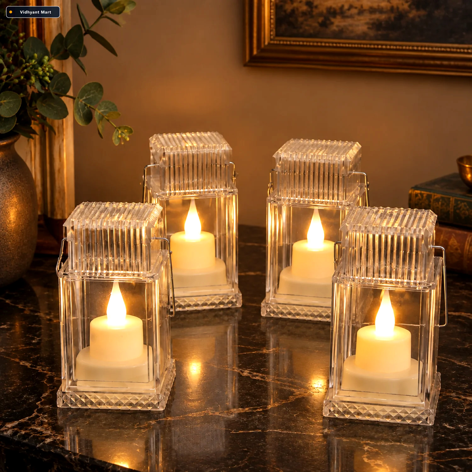 Vidhyant Mart Led Flameless Lantern Candles Safe Warm Glow Set O 1